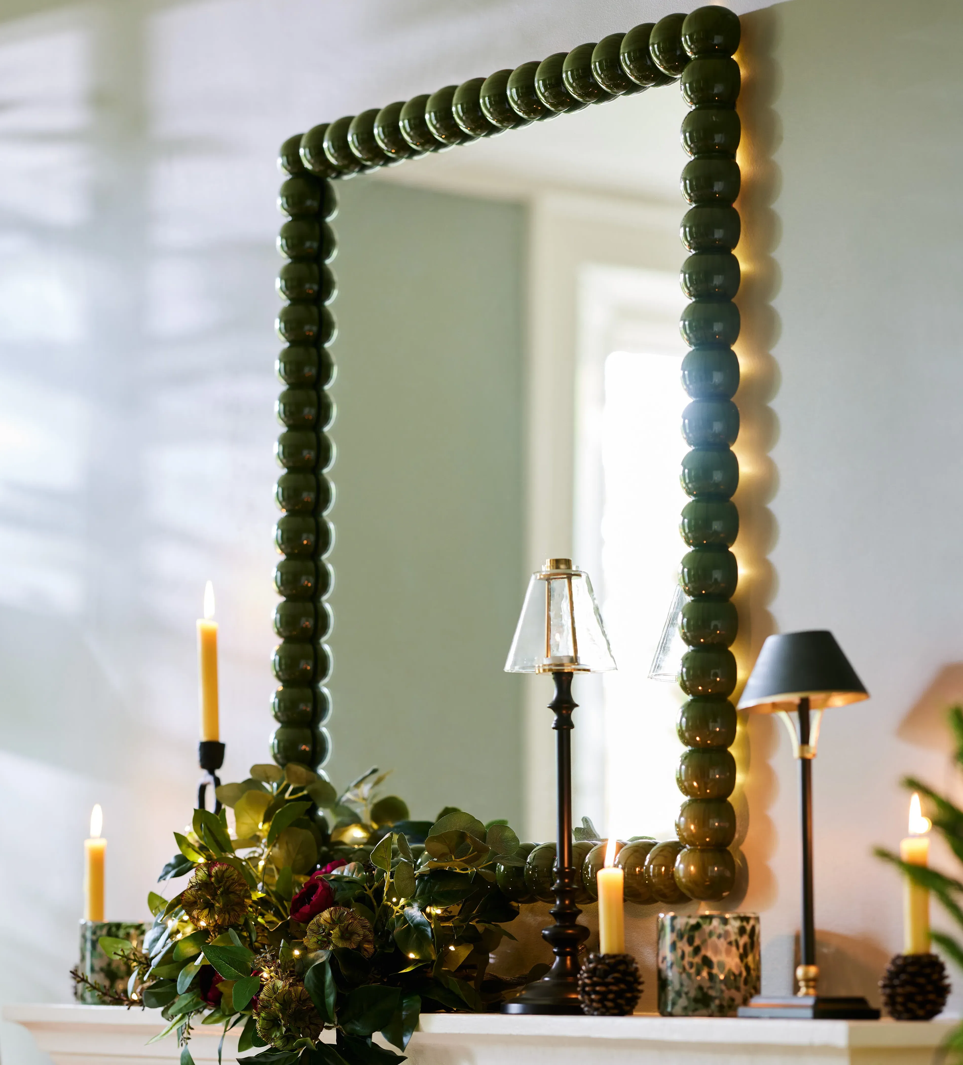 Bobble Wall Mirror - Spruce, Mango Wood