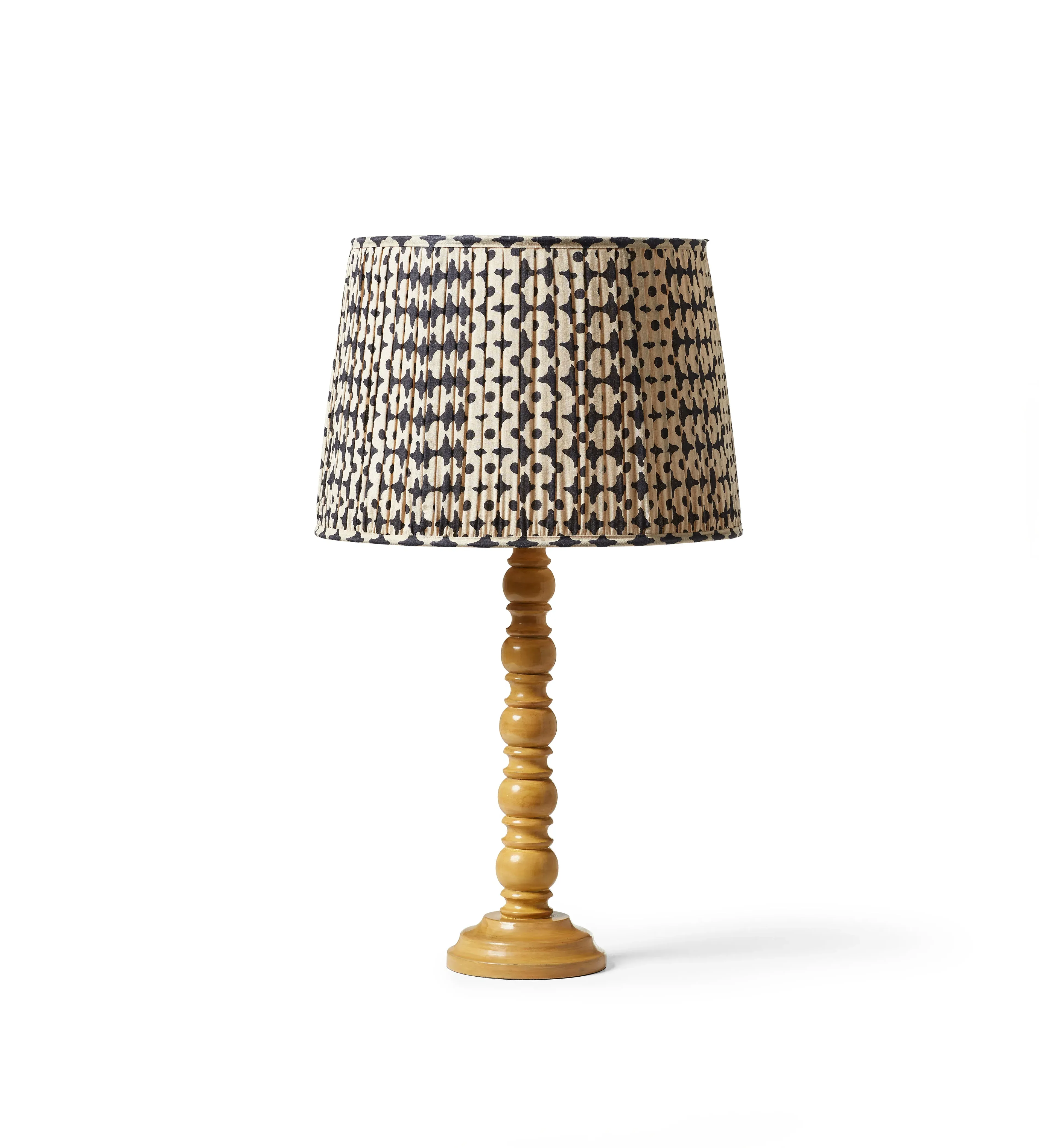 Bobine Table Lamp - Yellow, Carved Wood image