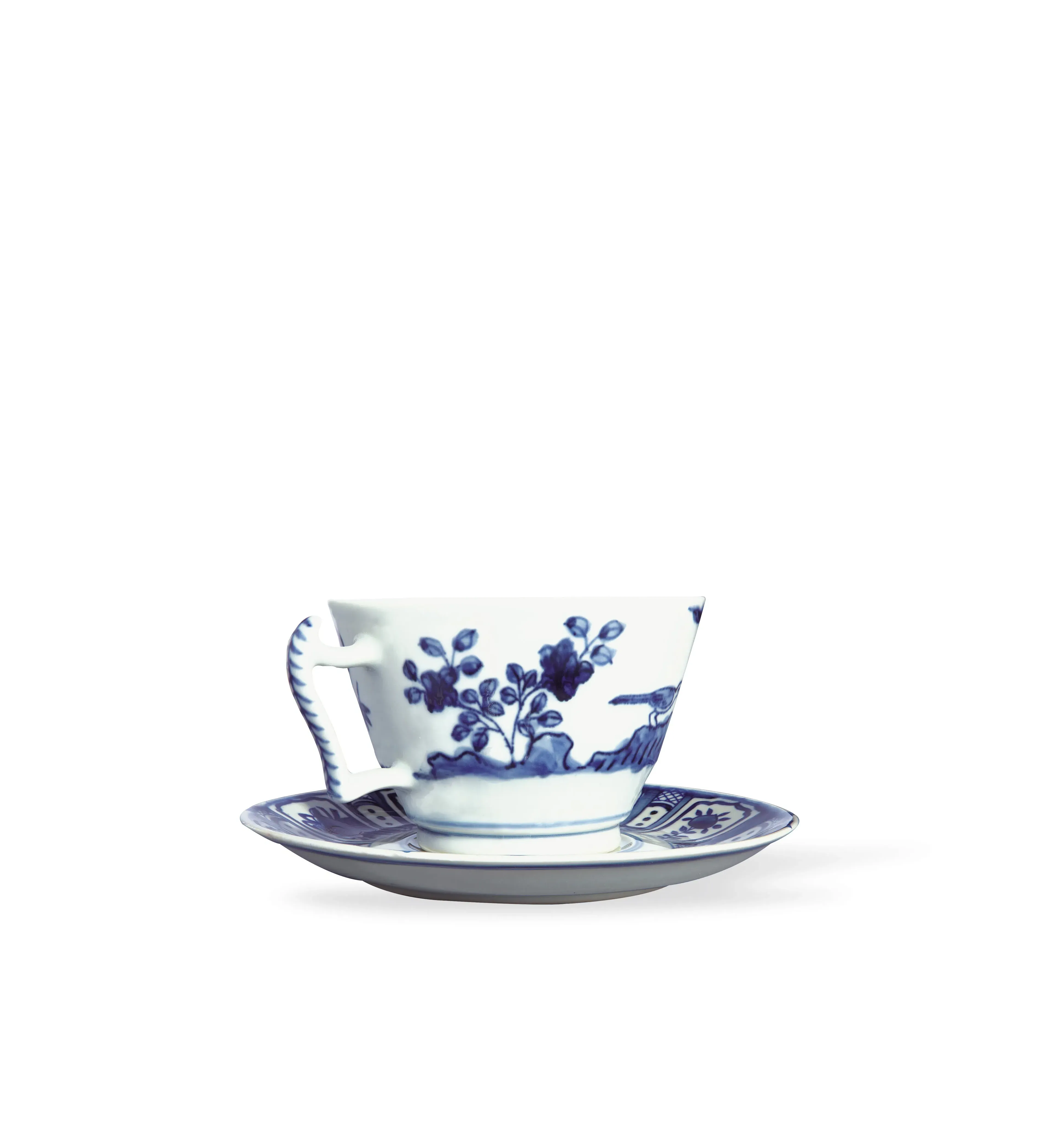 Breakfast Cup and Saucer - Blue/White, Ceramic