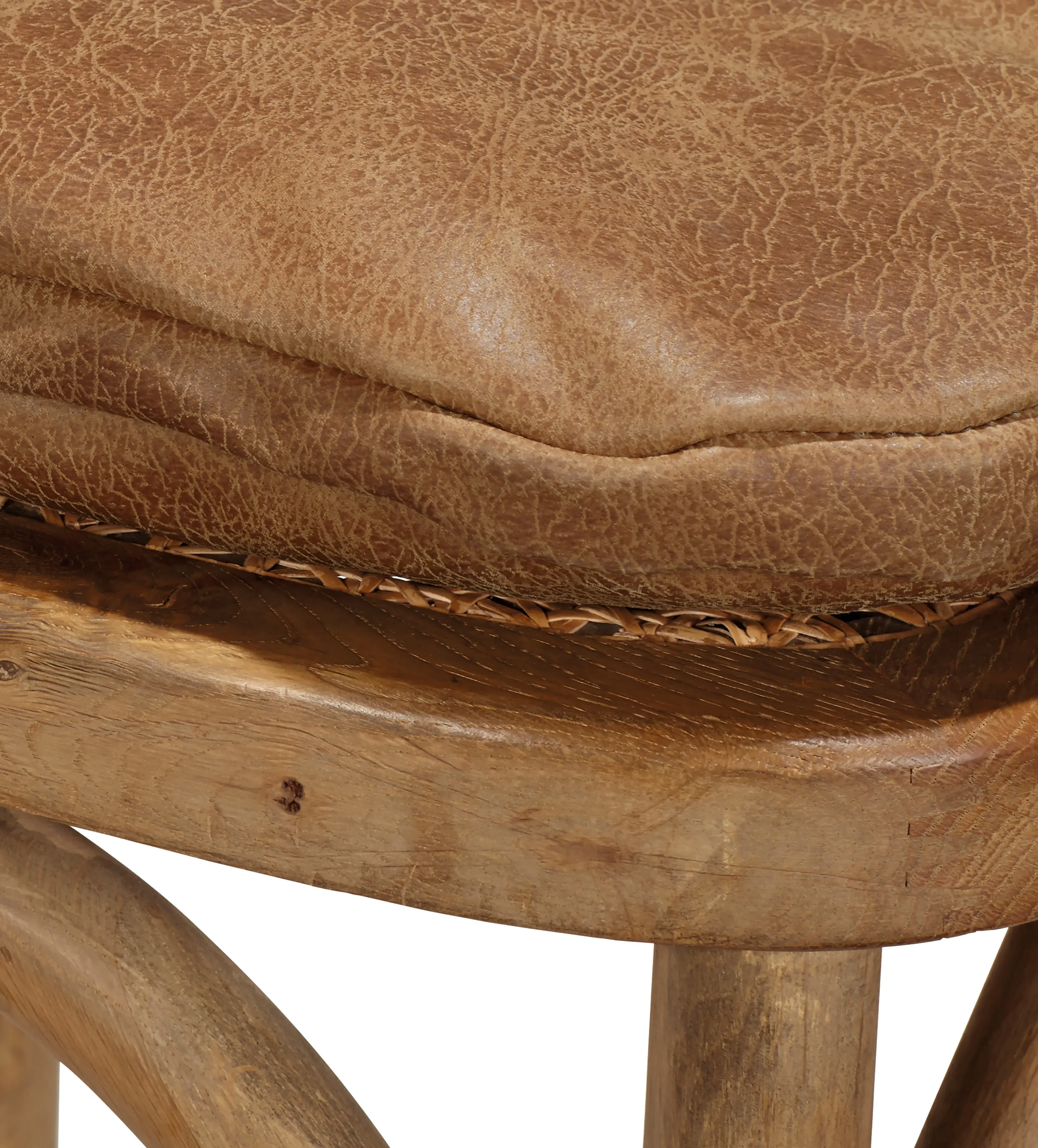 Chair Seat Pad with Ties - Aged Tobacco, Leather
