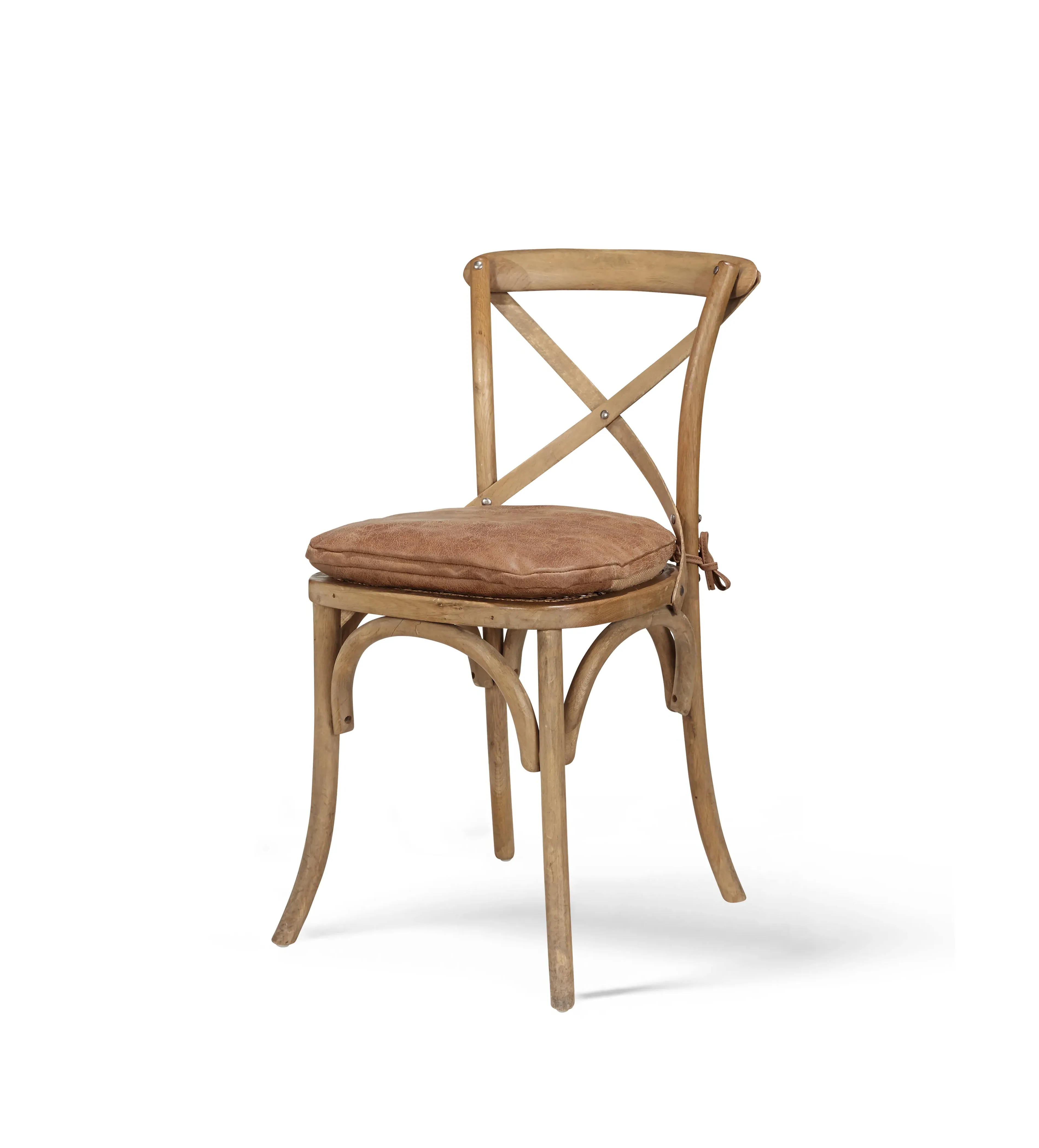 Chair Seat Pad with Ties - Aged Tobacco, Leather image