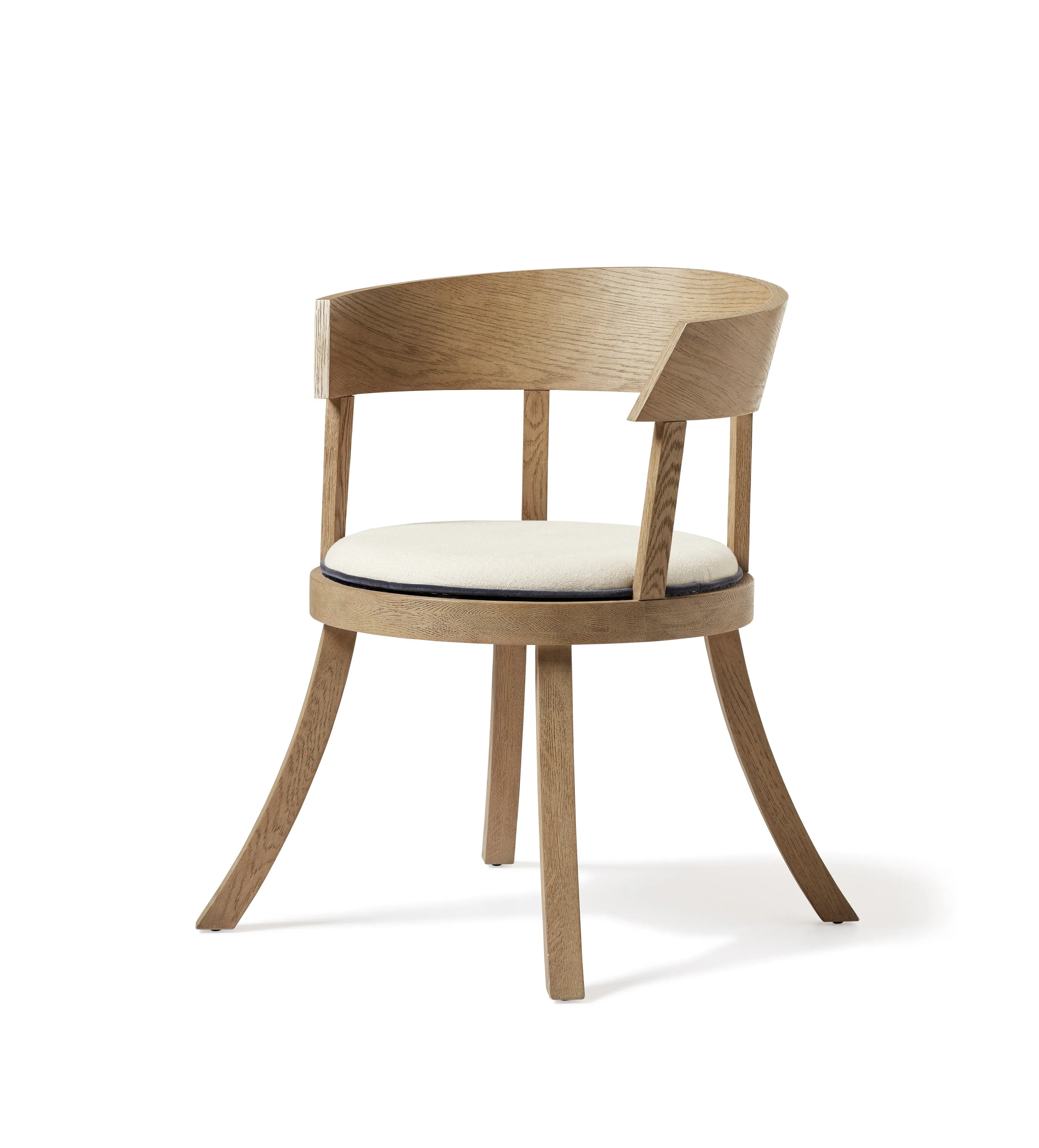 Circular Dining Chair - Weathered Oak, Solid Wood image