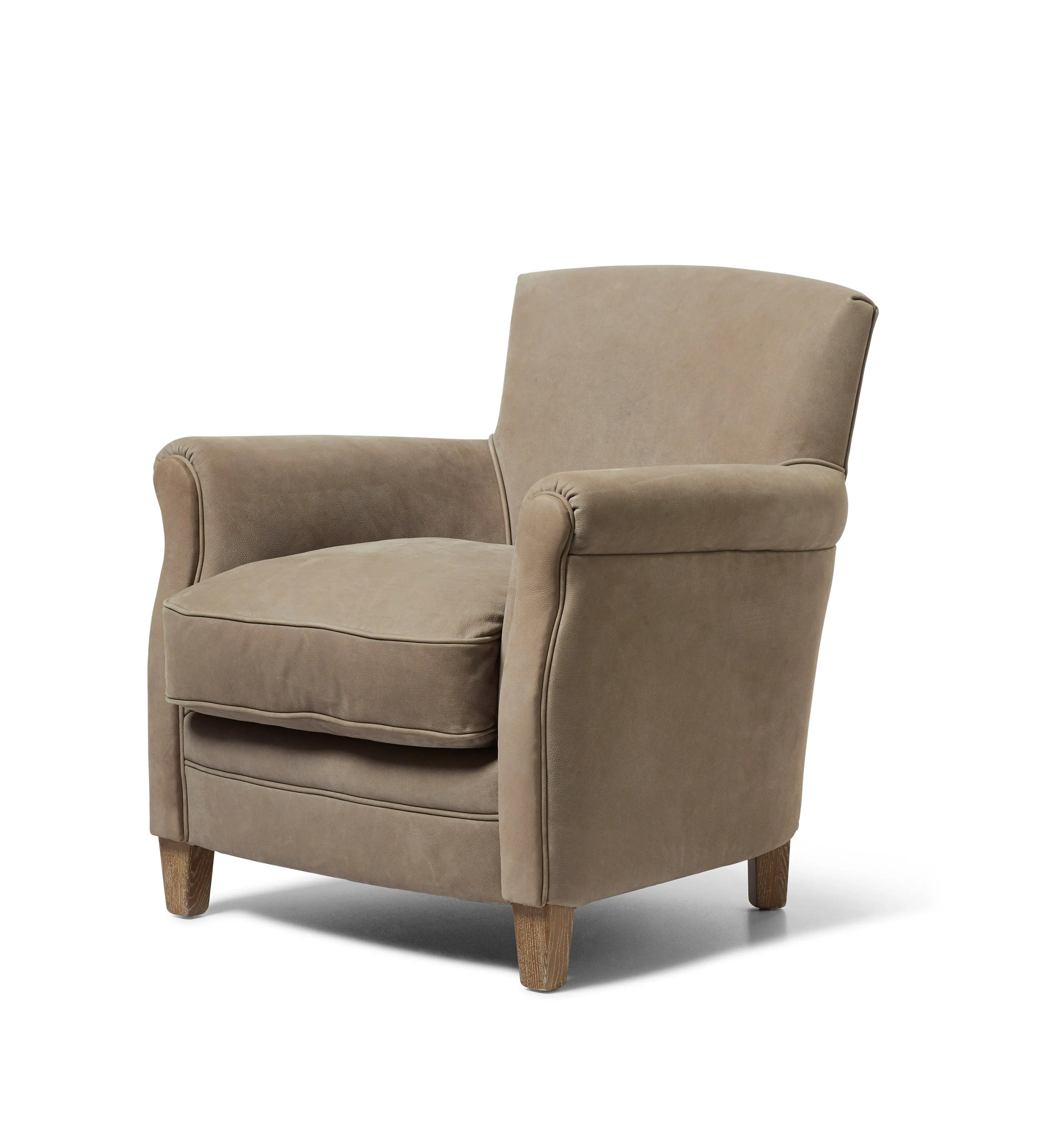 Club Armchair with Studs - Grey, Leather