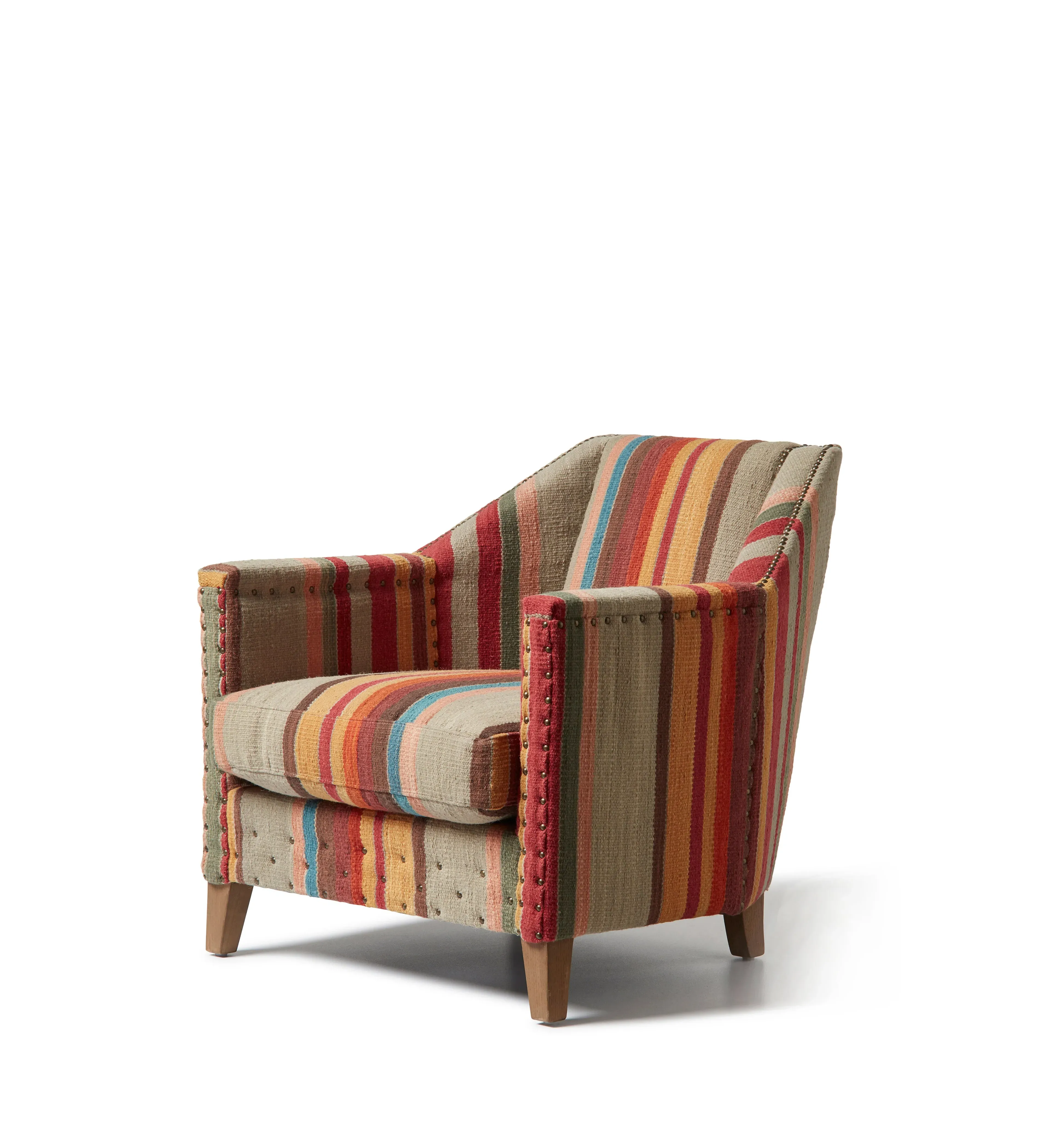 Club Chair with Brass Studs - Multi, Kilim image