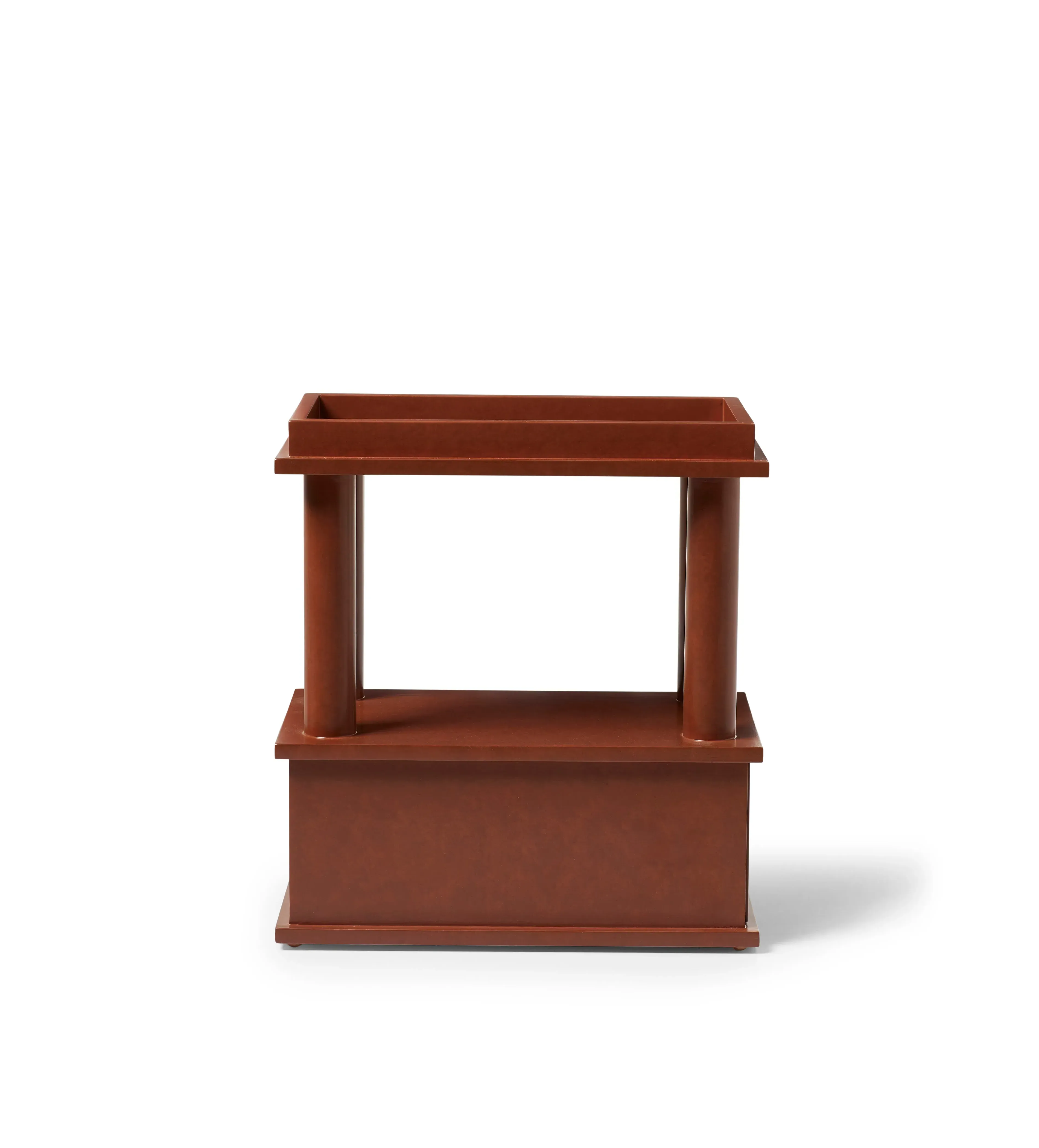 Column Side Table with Drawer - Earthy Red image