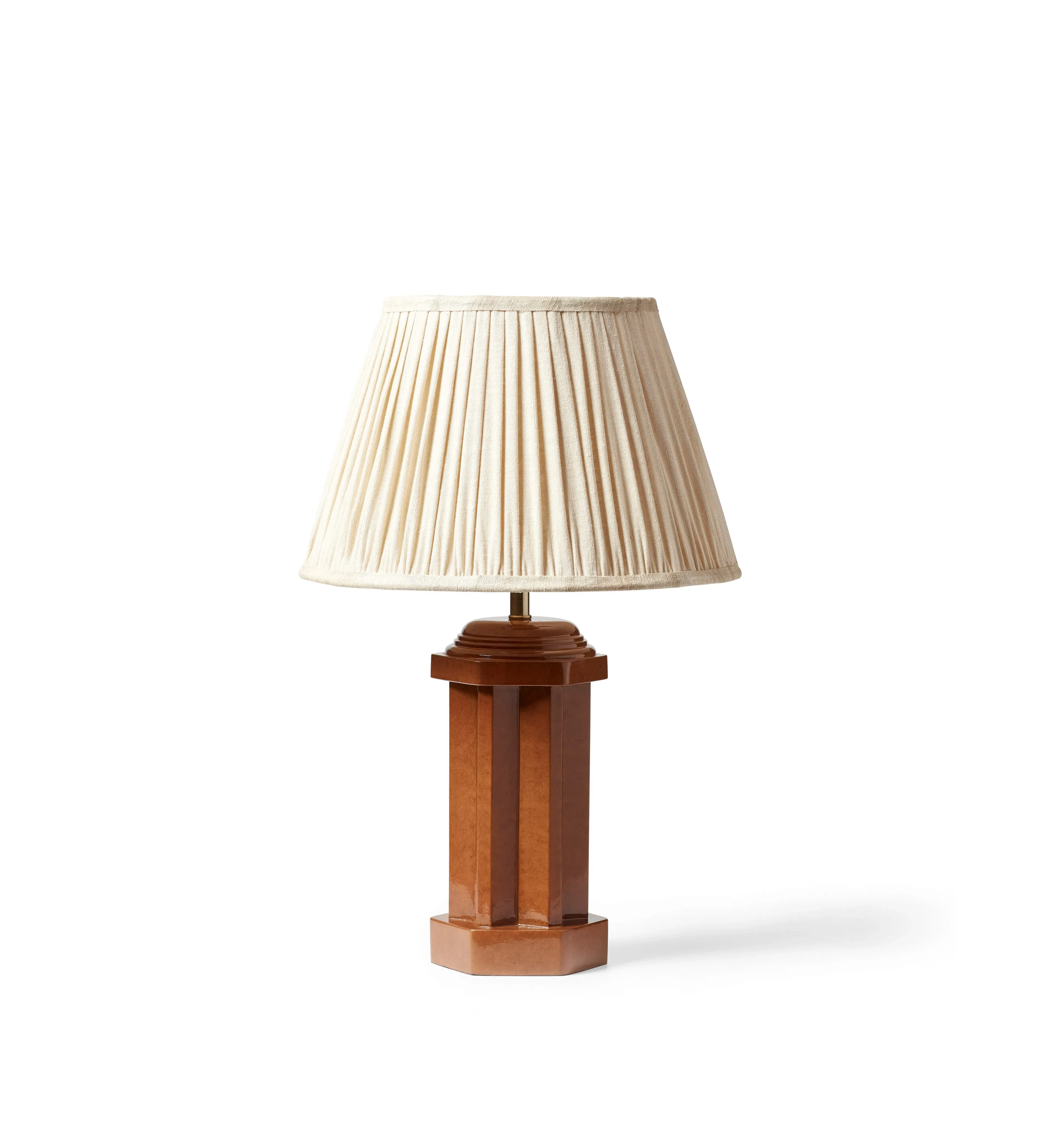 Column Table Lamp - Burnt Orange, Mango Wood