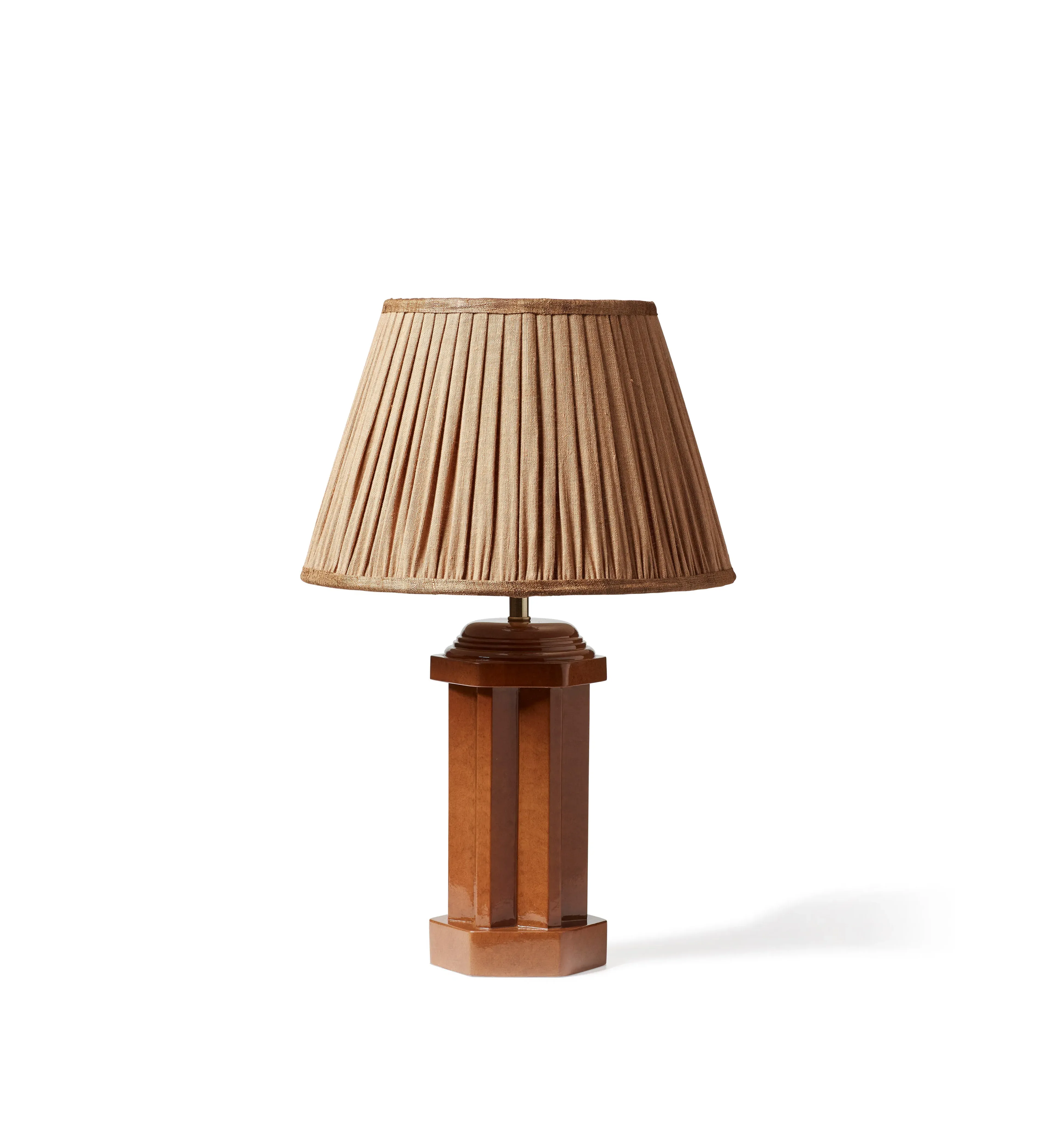 Column Table Lamp - Burnt Orange, Mango Wood image