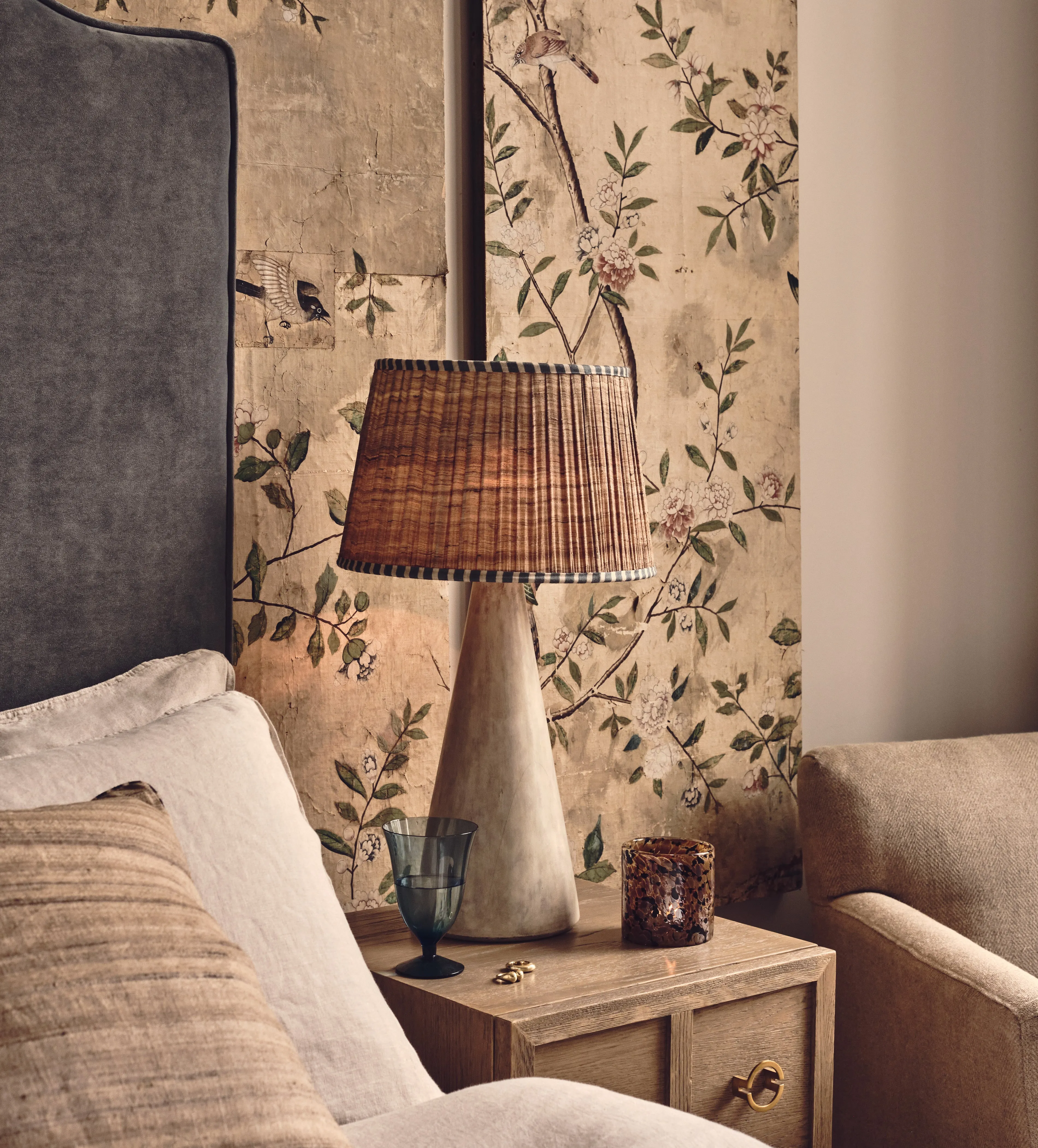Cone Table Lamp - Cream, Mango Wood