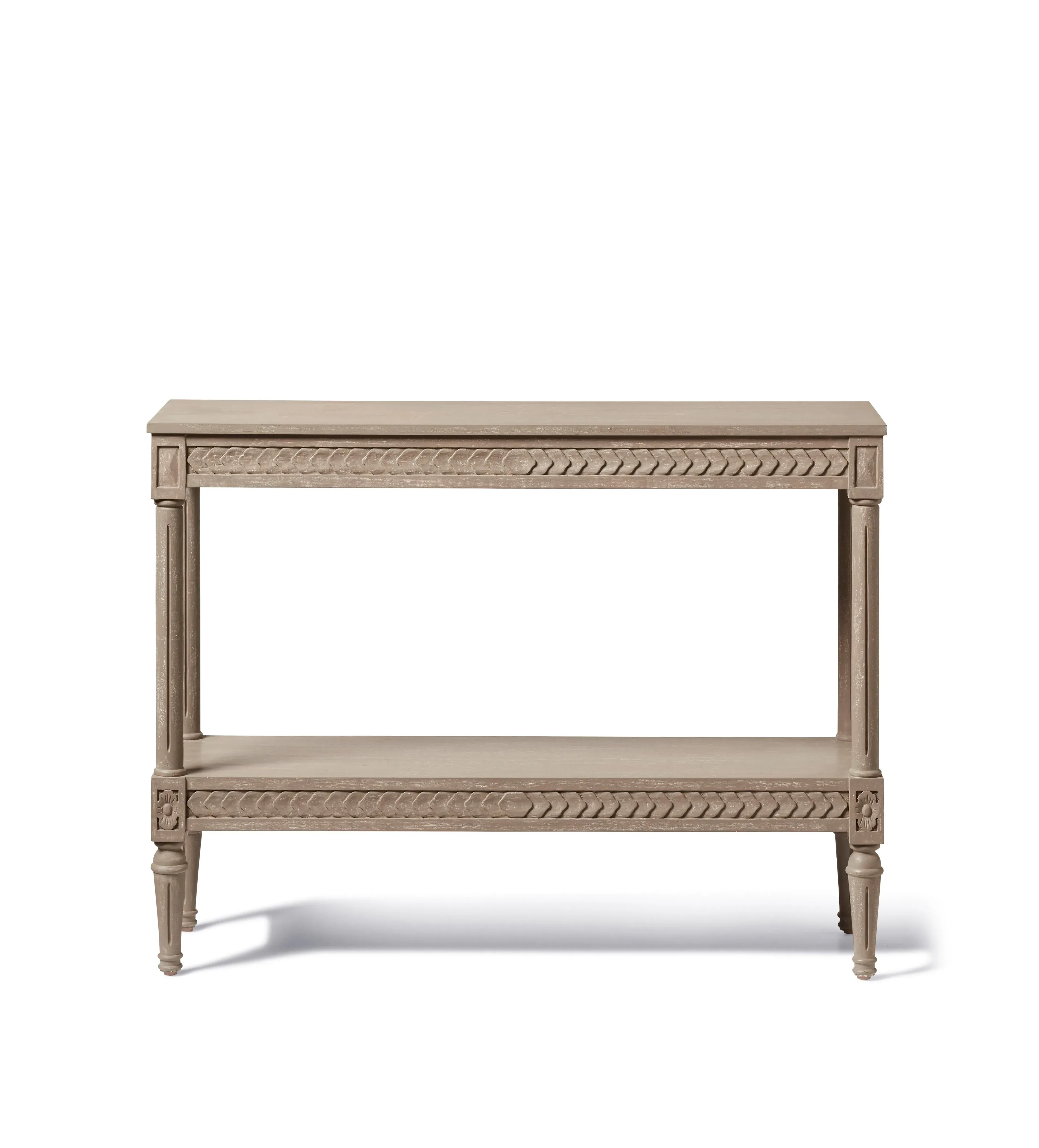Console Table with Carved Frieze - Natural