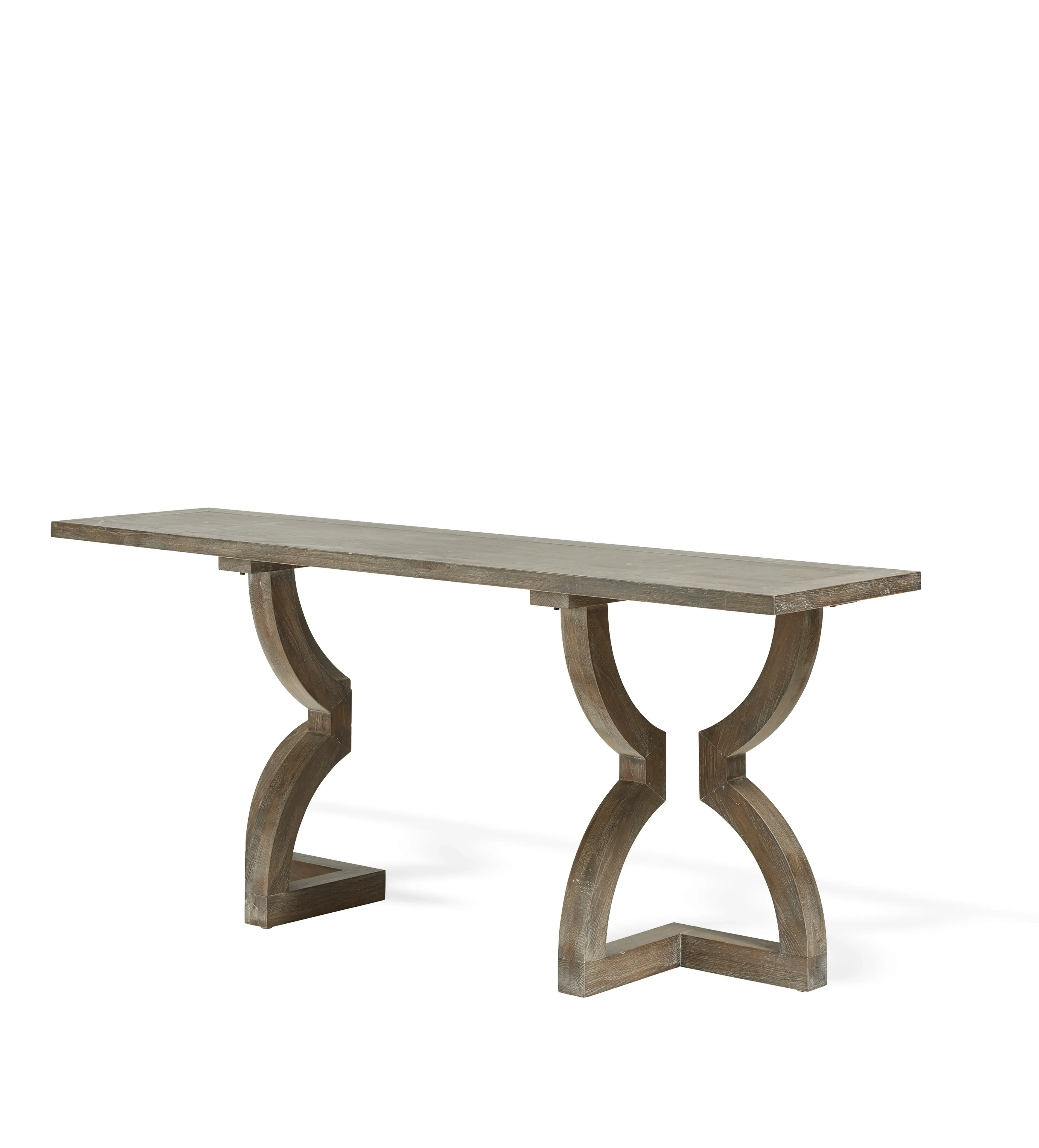 Console Table with Curved Legs - Grey, Oak image