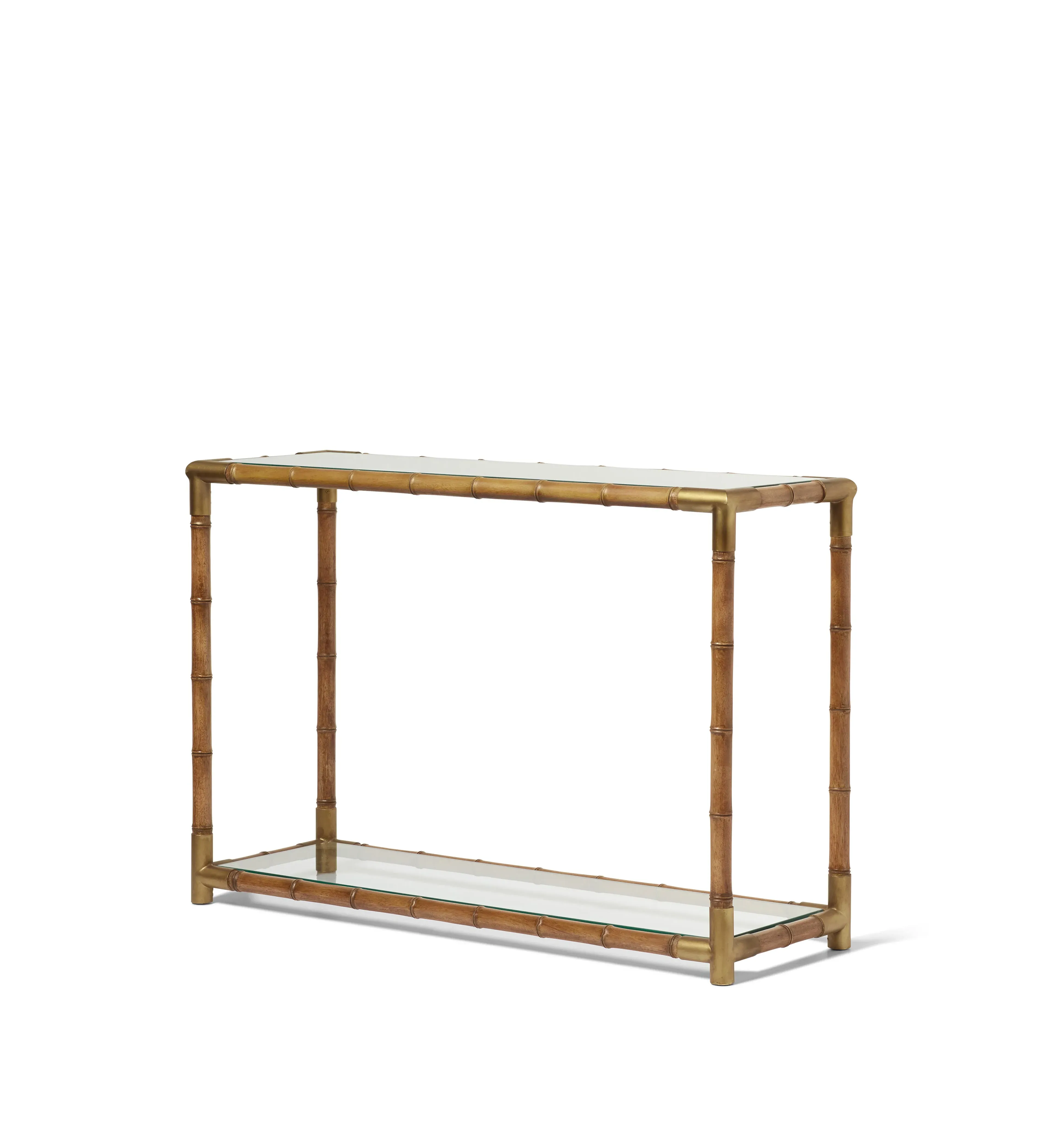 Console Table with Glass Panels - Natural, Wood image