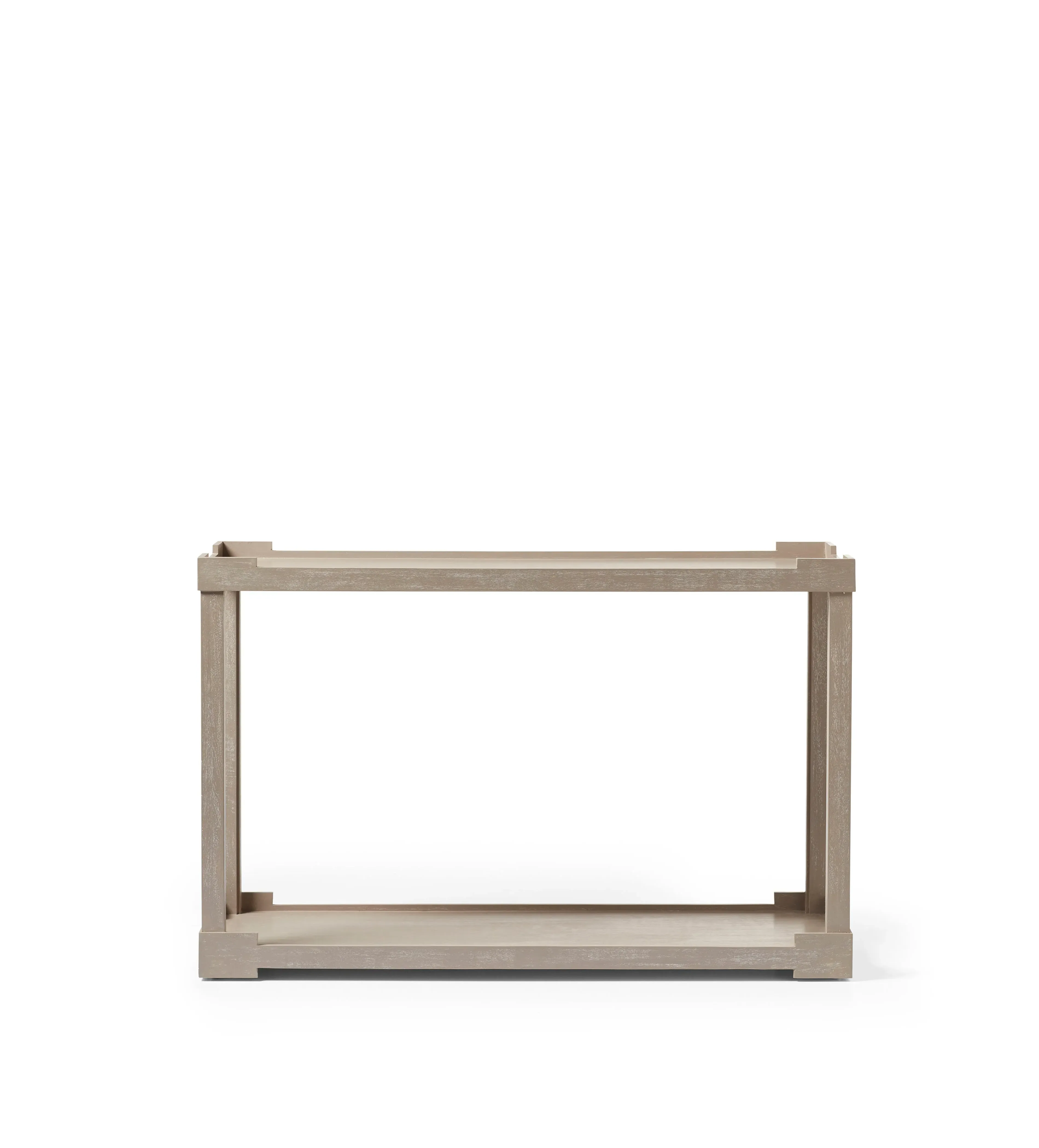 Console Table with Shelves - Natural Wood image