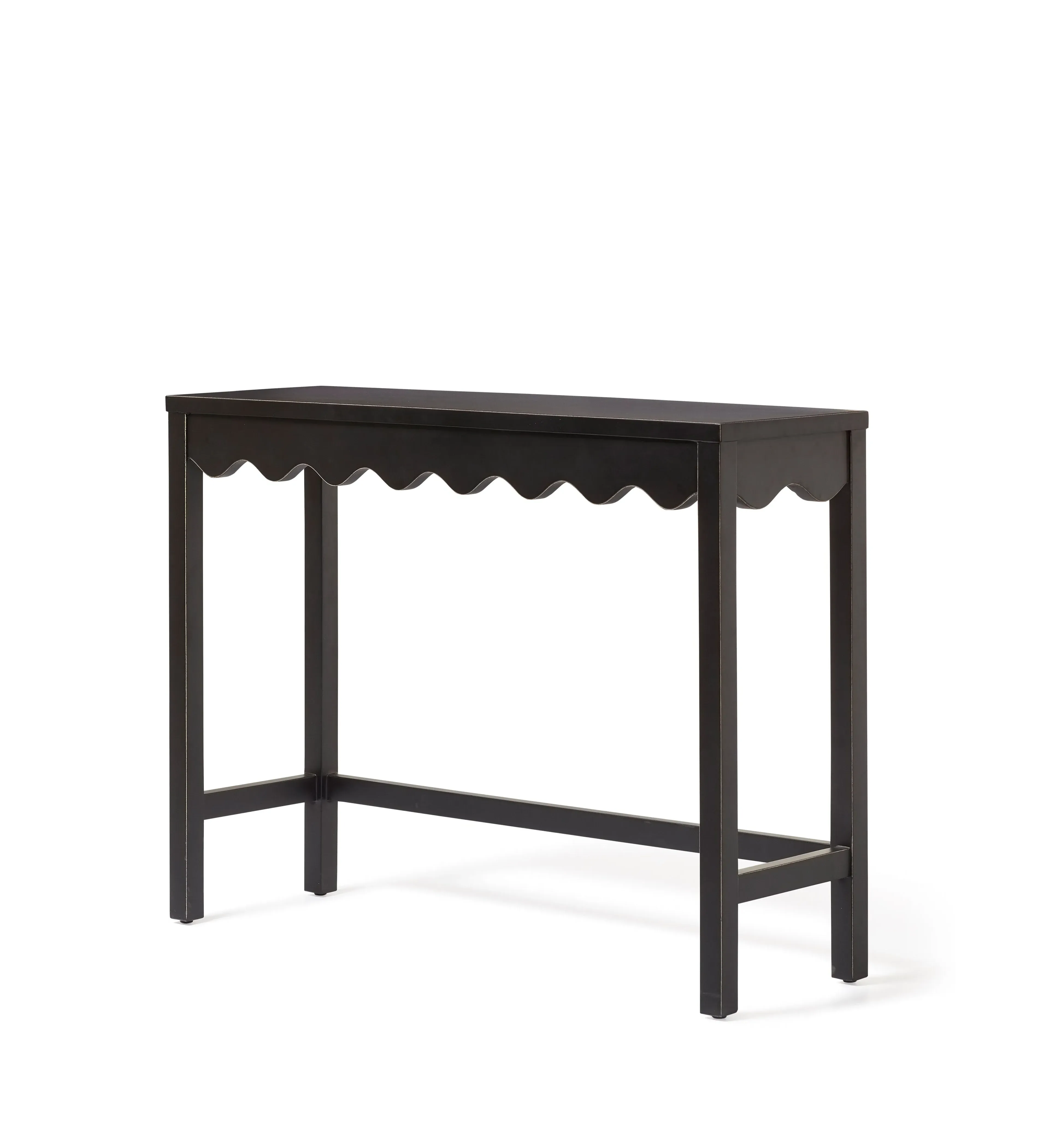 Console Table with Wave Edge - Black, Mango Wood image