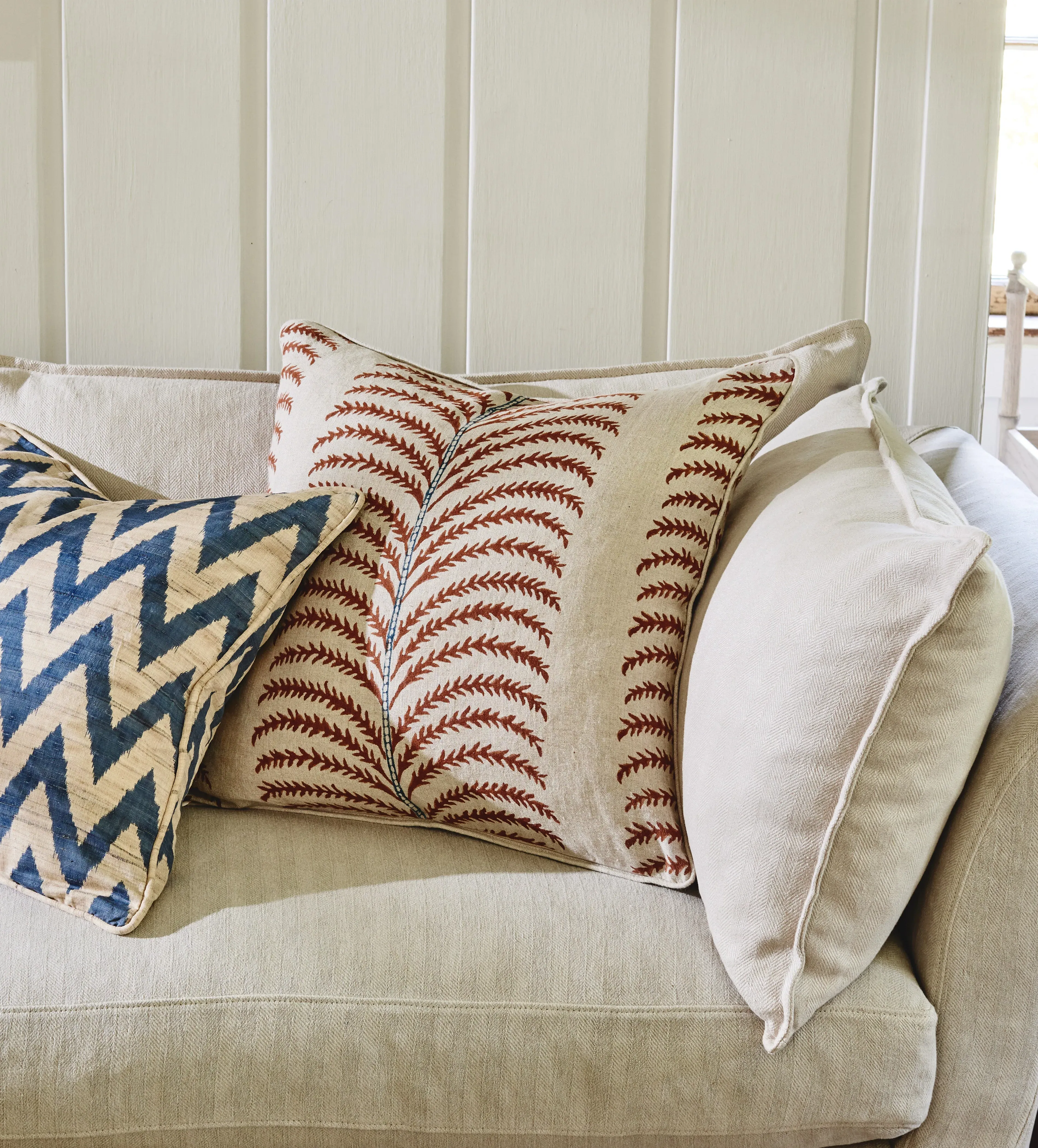Cushion Cover - Blood Orange/Air Force Blue