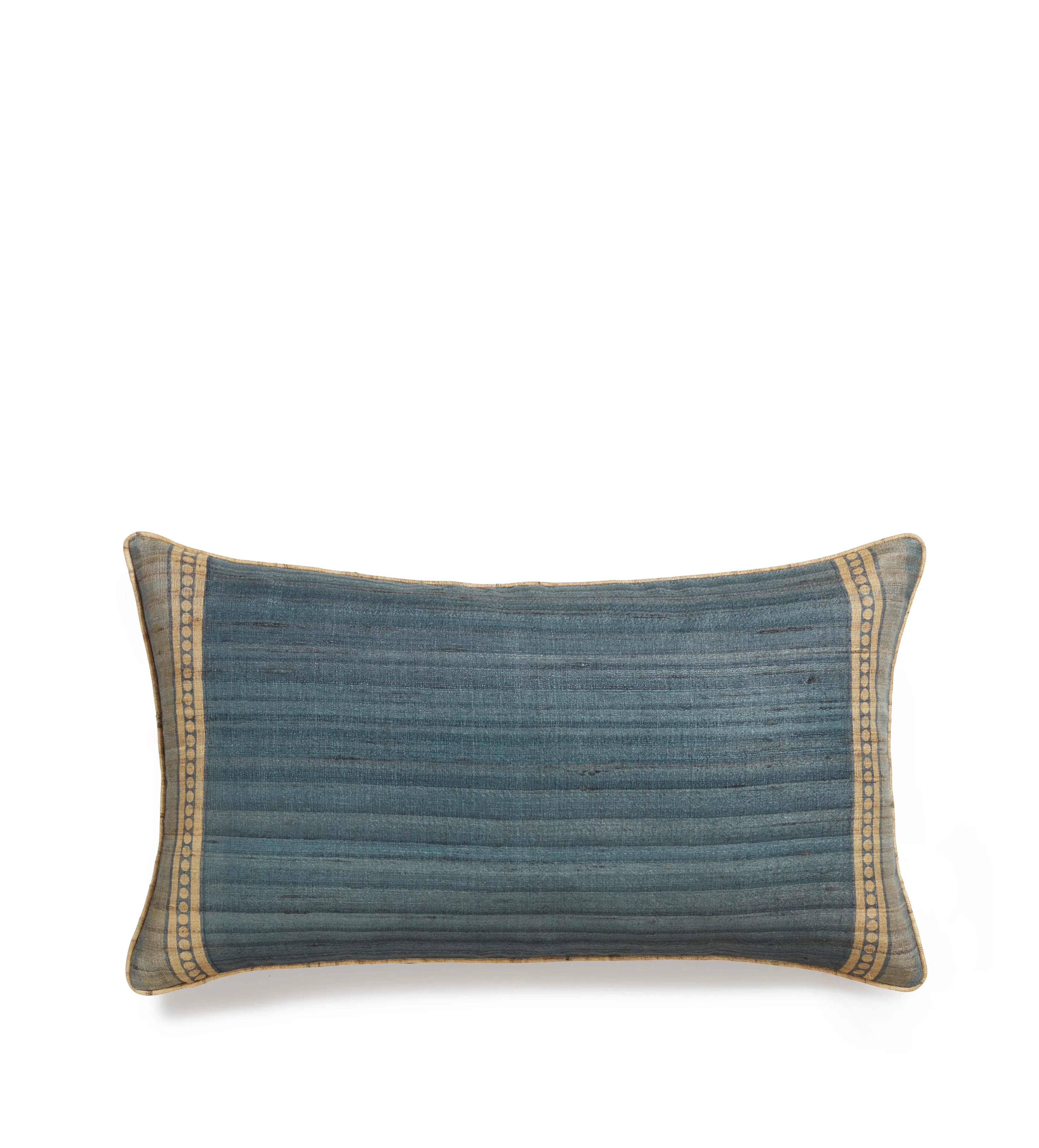 Cushion Cover with Block Print - Blue, Silk image