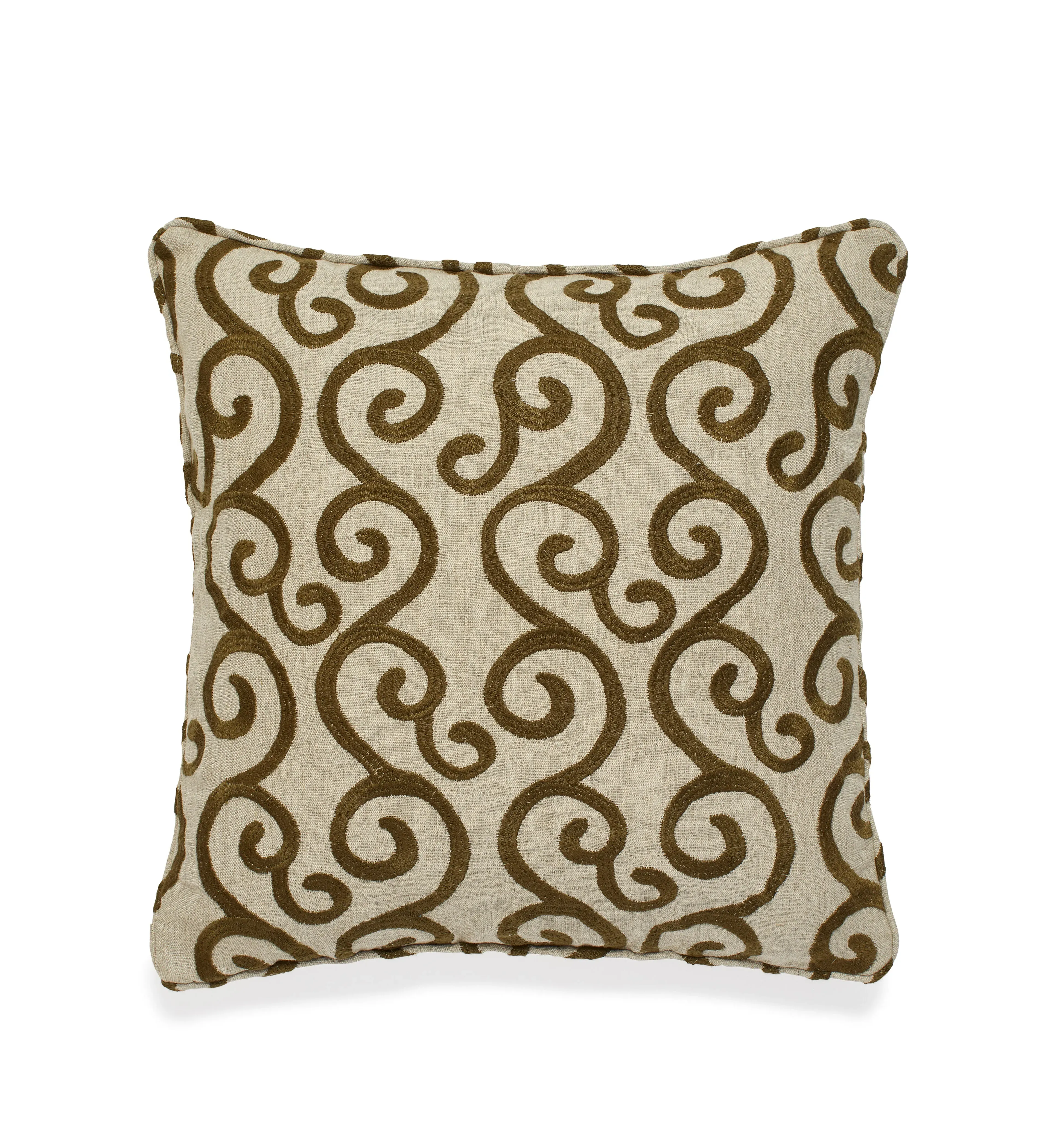 Cushion Cover with Embroidery - Spruce, Linen