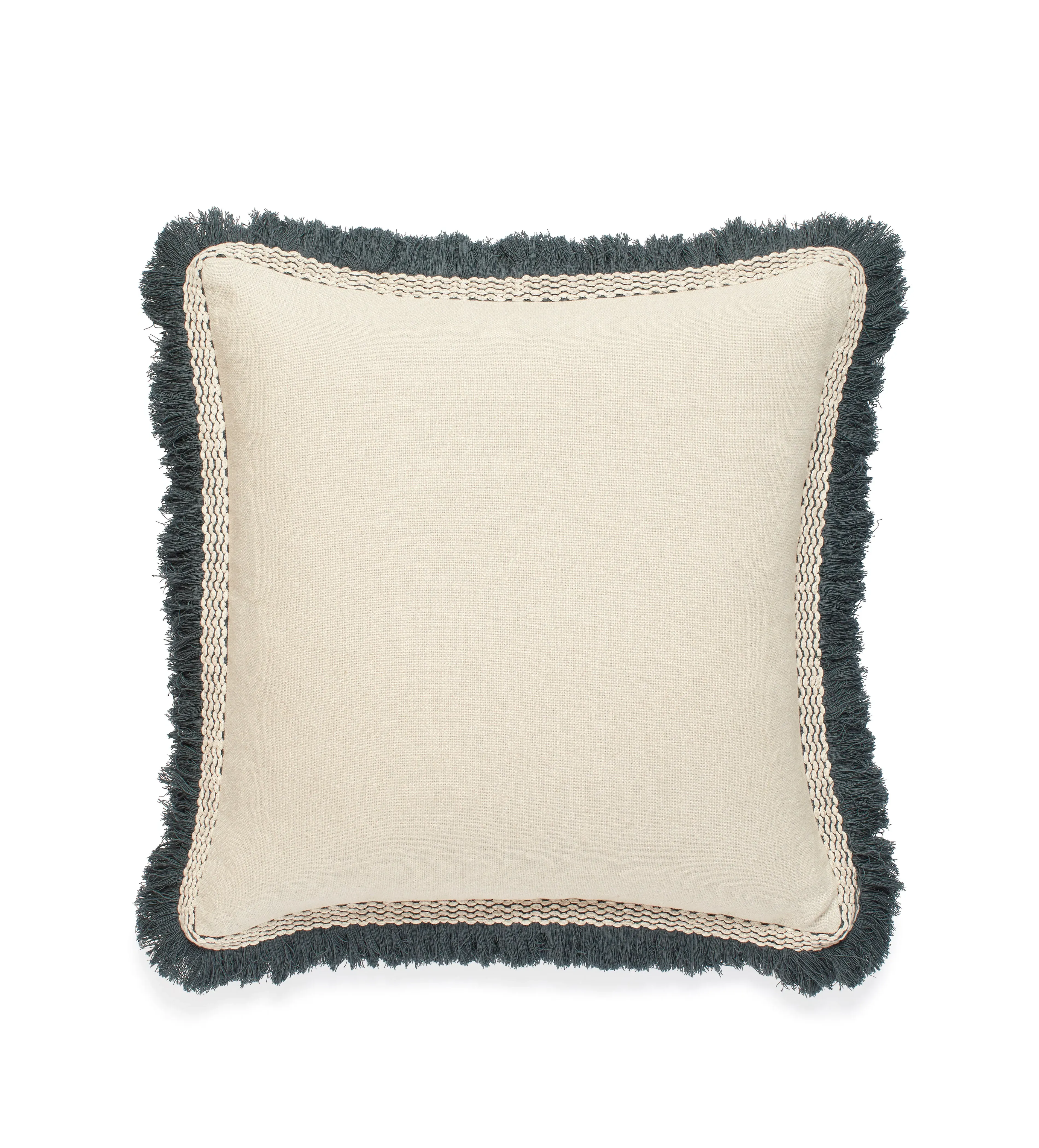 Cushion Cover with Fringing - Natural, Linen