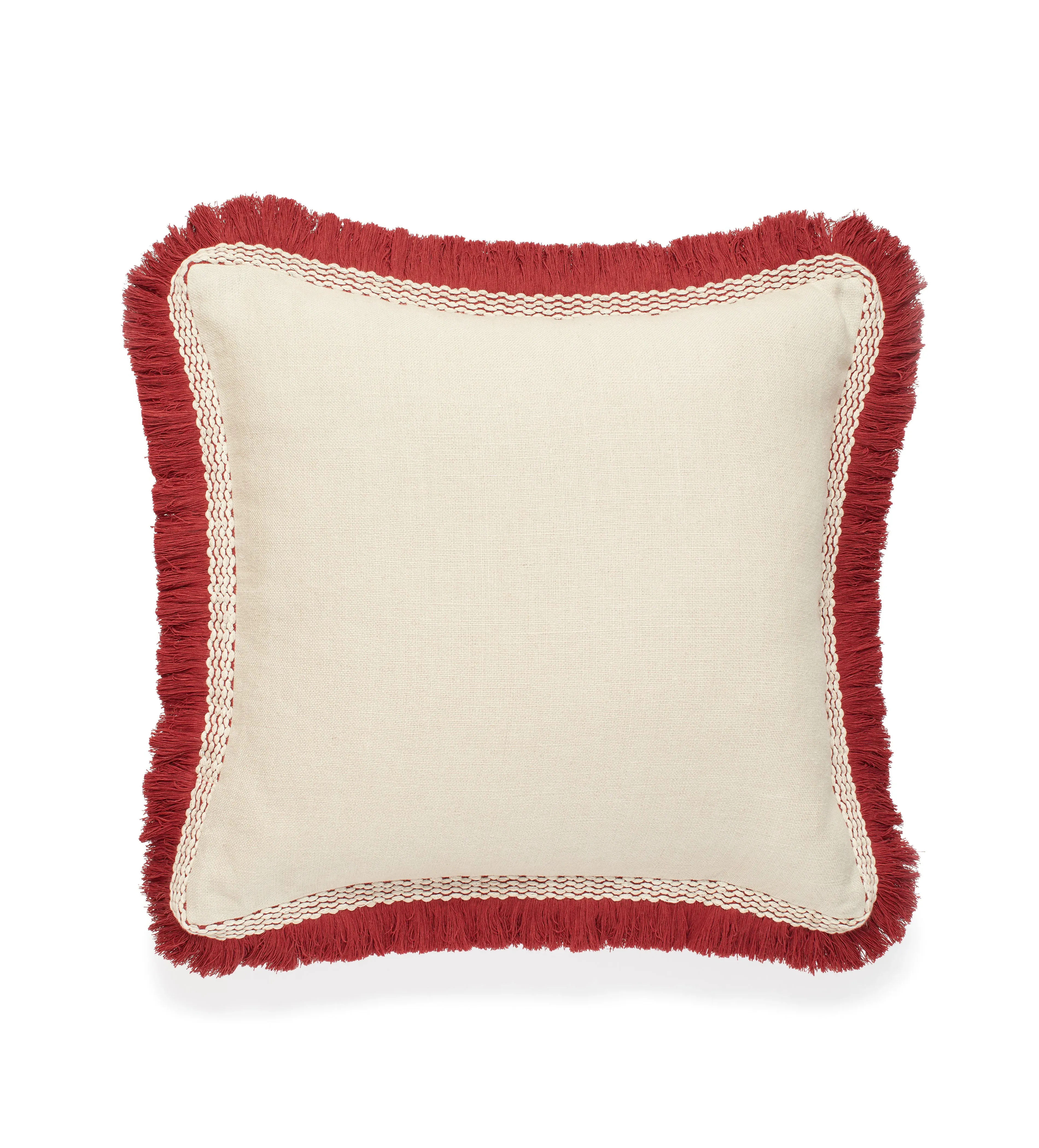 Cushion Cover with Fringing - Natural, Linen image