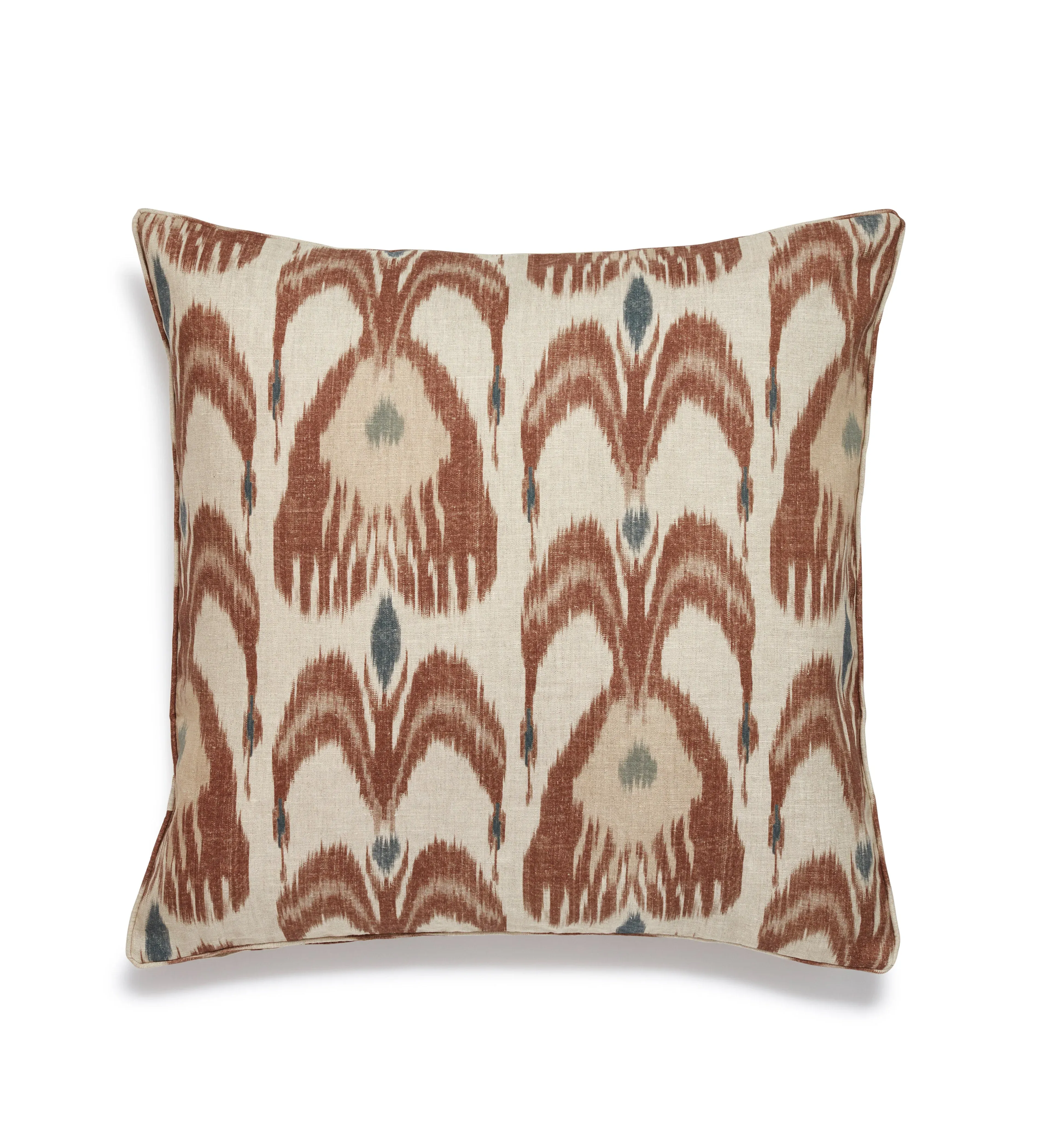 Cushion Cover with Ikat Print - Tabac, Linen image
