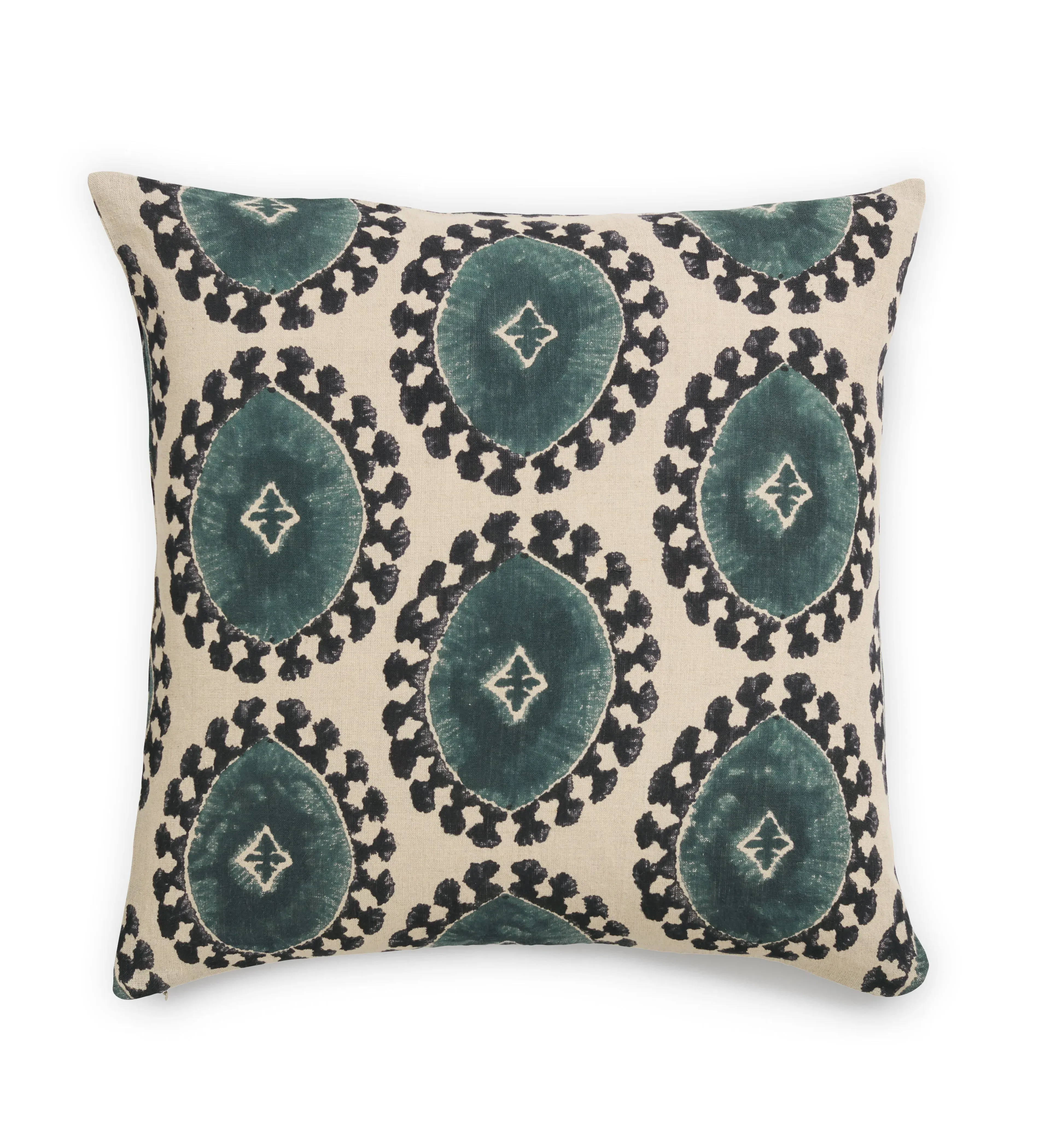 Cushion Cover with Medallion Print - Air Force Blue