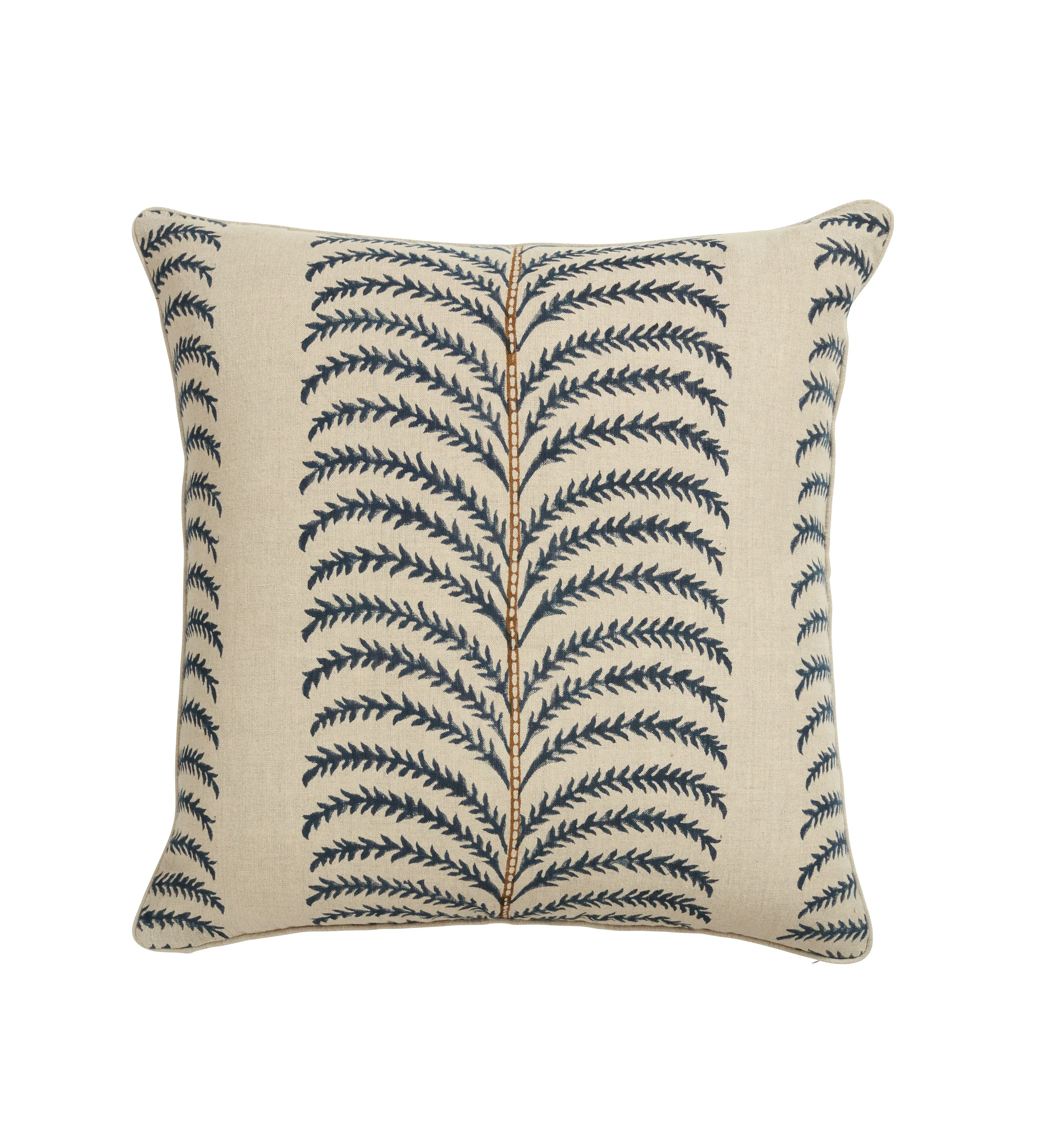 Cushion Cover with Palm Stripe - Air Force Blue
