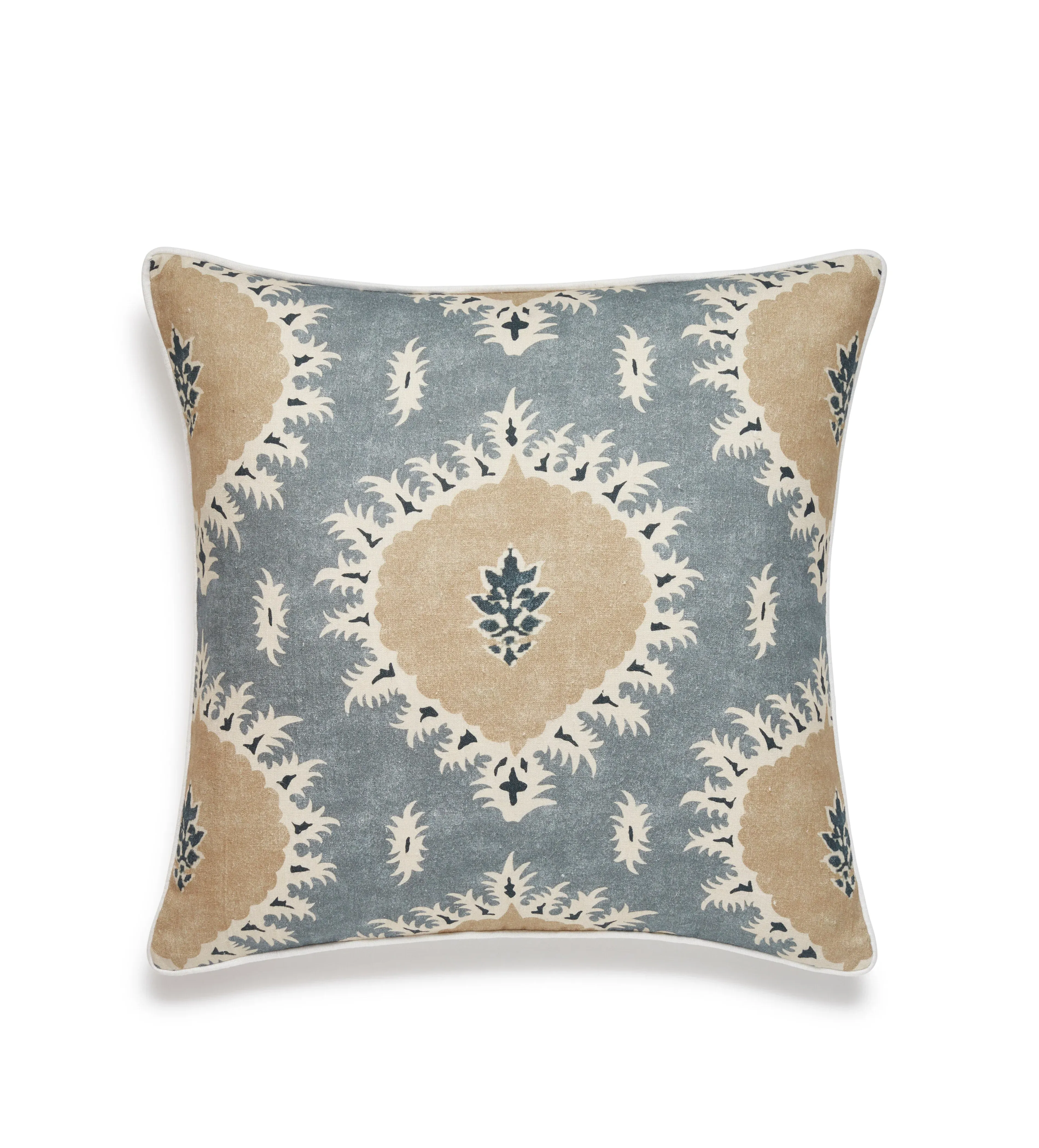 Cushion Cover with Print - Grey Blue, Linen image