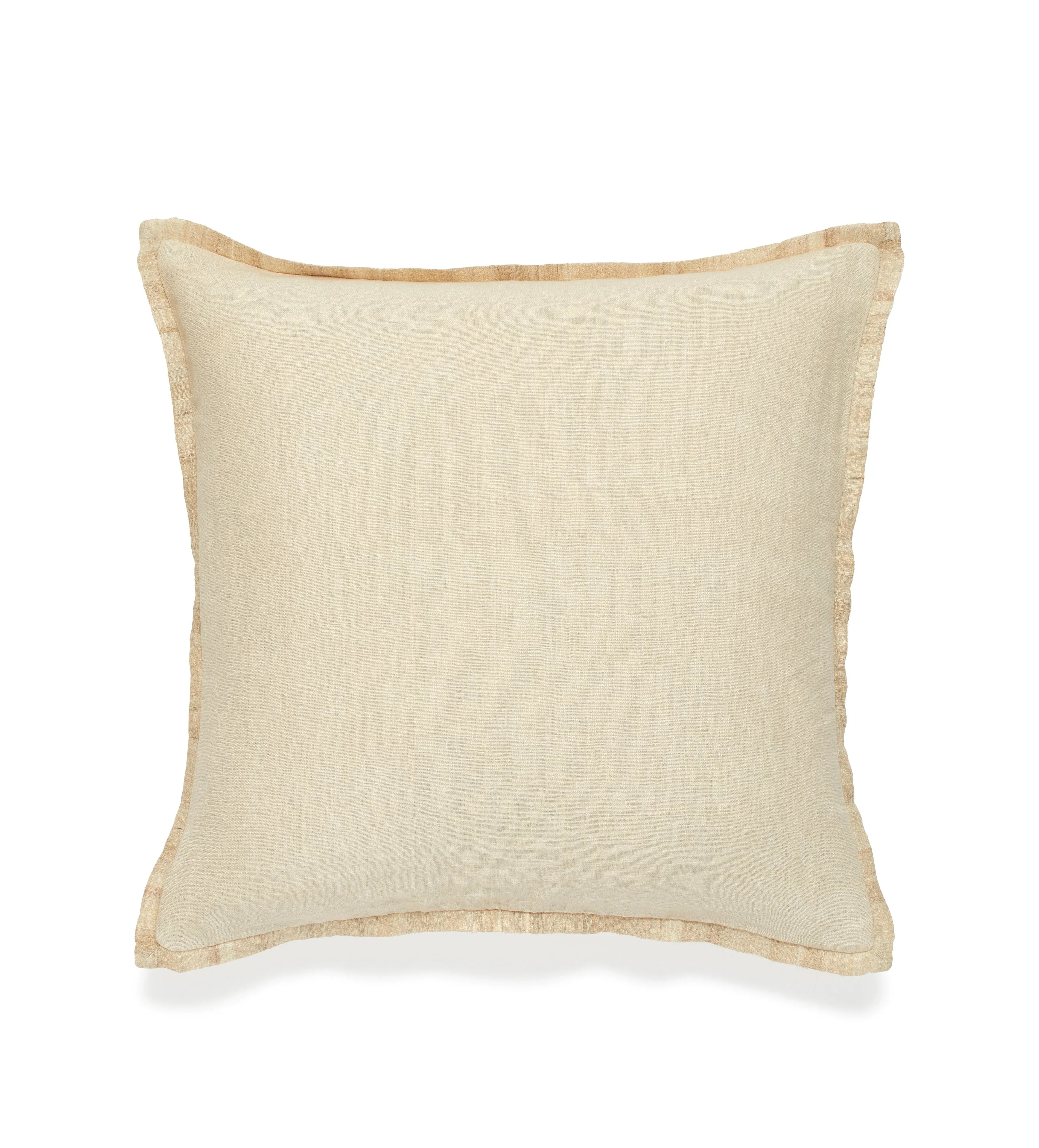 Cushion Cover with Silk Flange - Oyster, Linen image