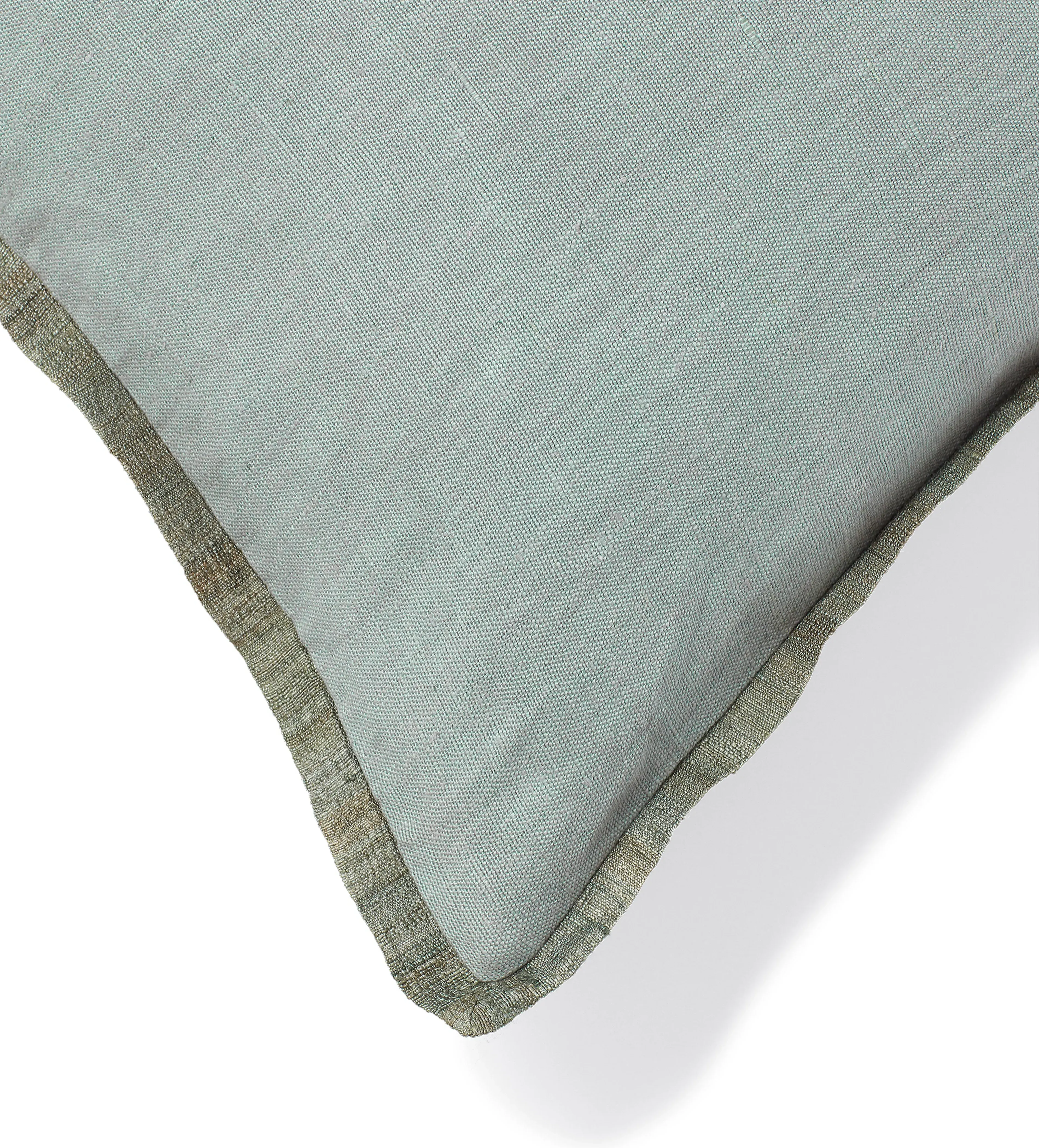 Cushion Cover with Silk Flange - Sage, Linen