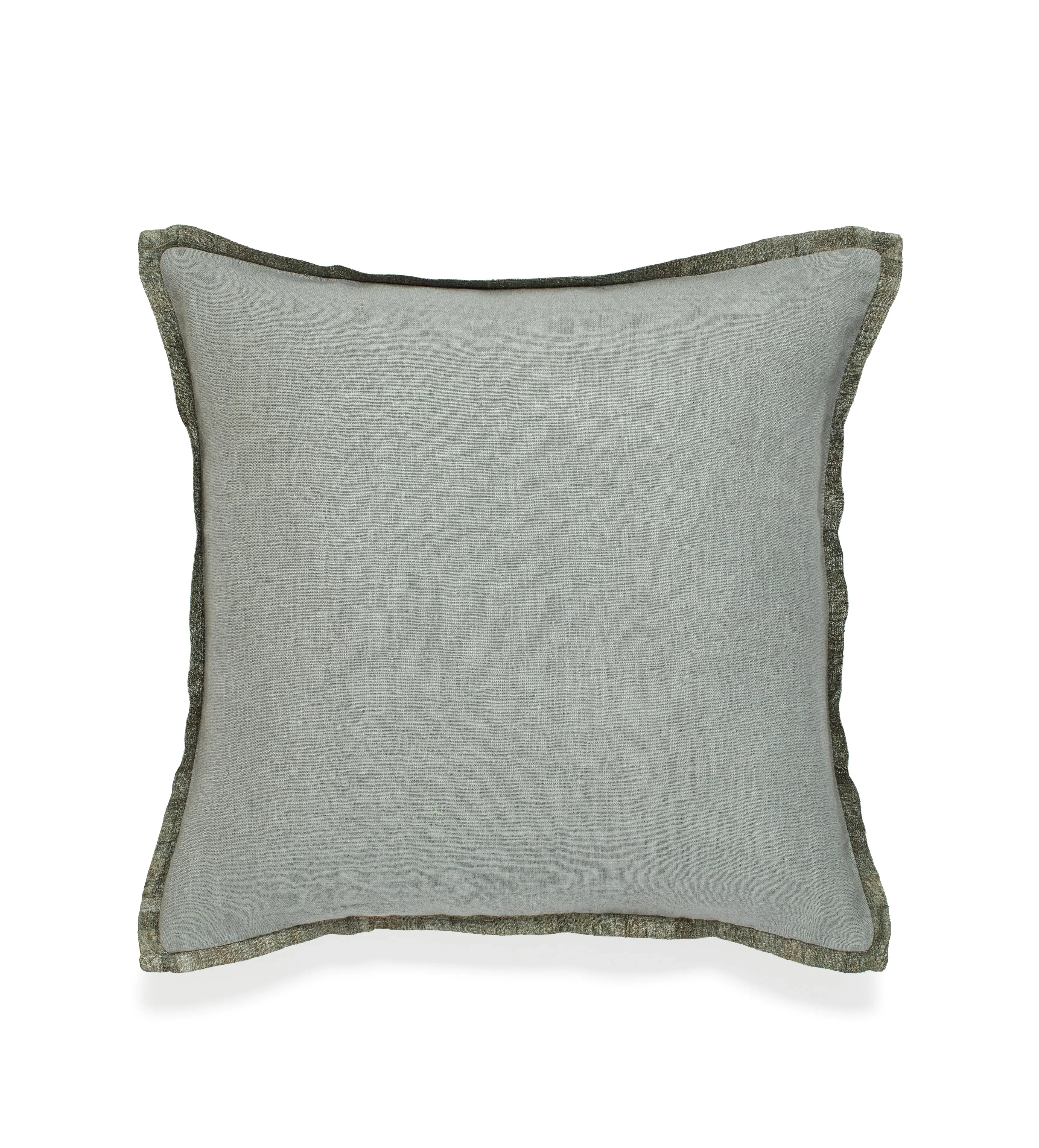 Cushion Cover with Silk Flange - Sage, Linen image