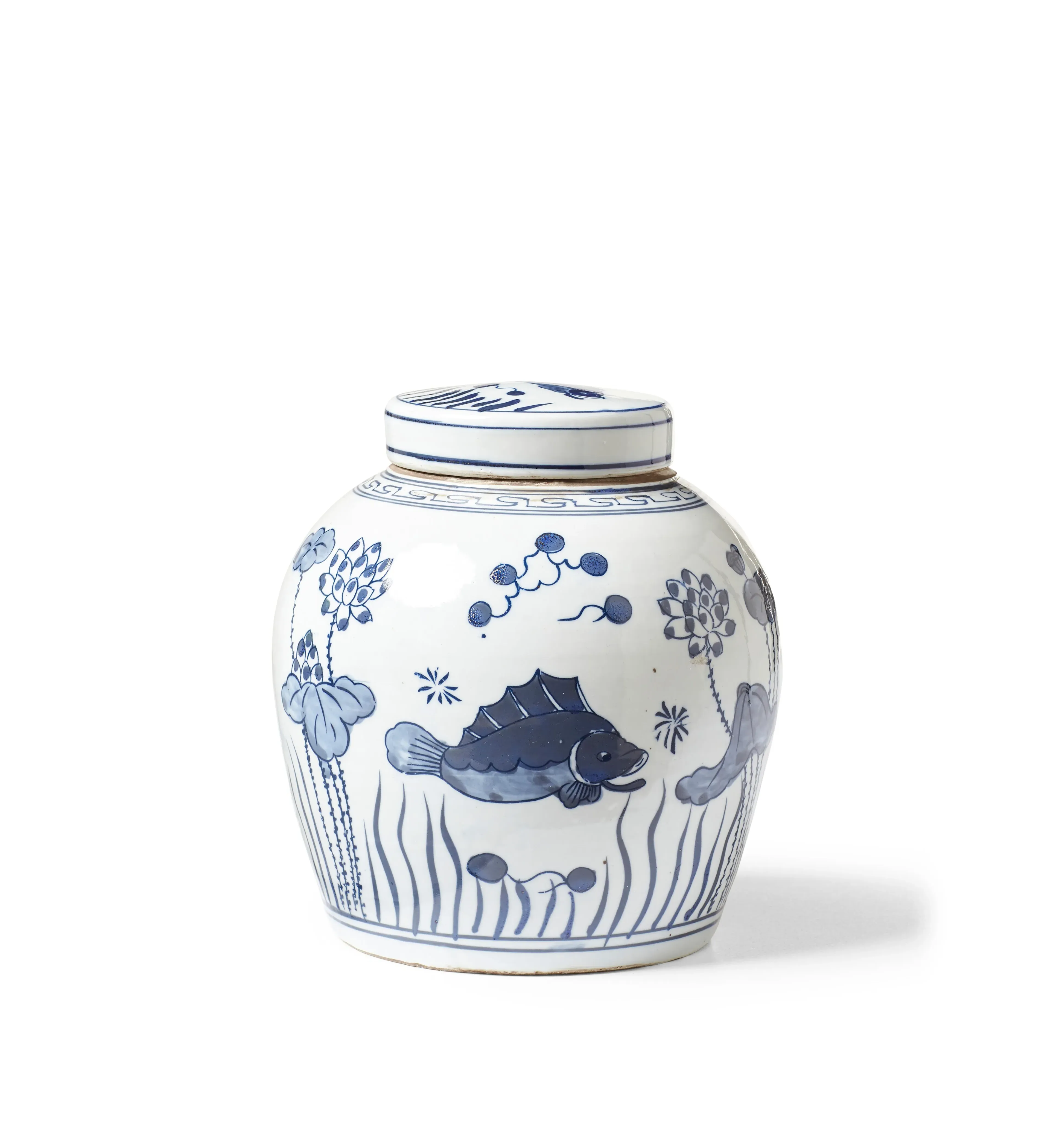 Decorative Jar with Fish Design - Ceramic image