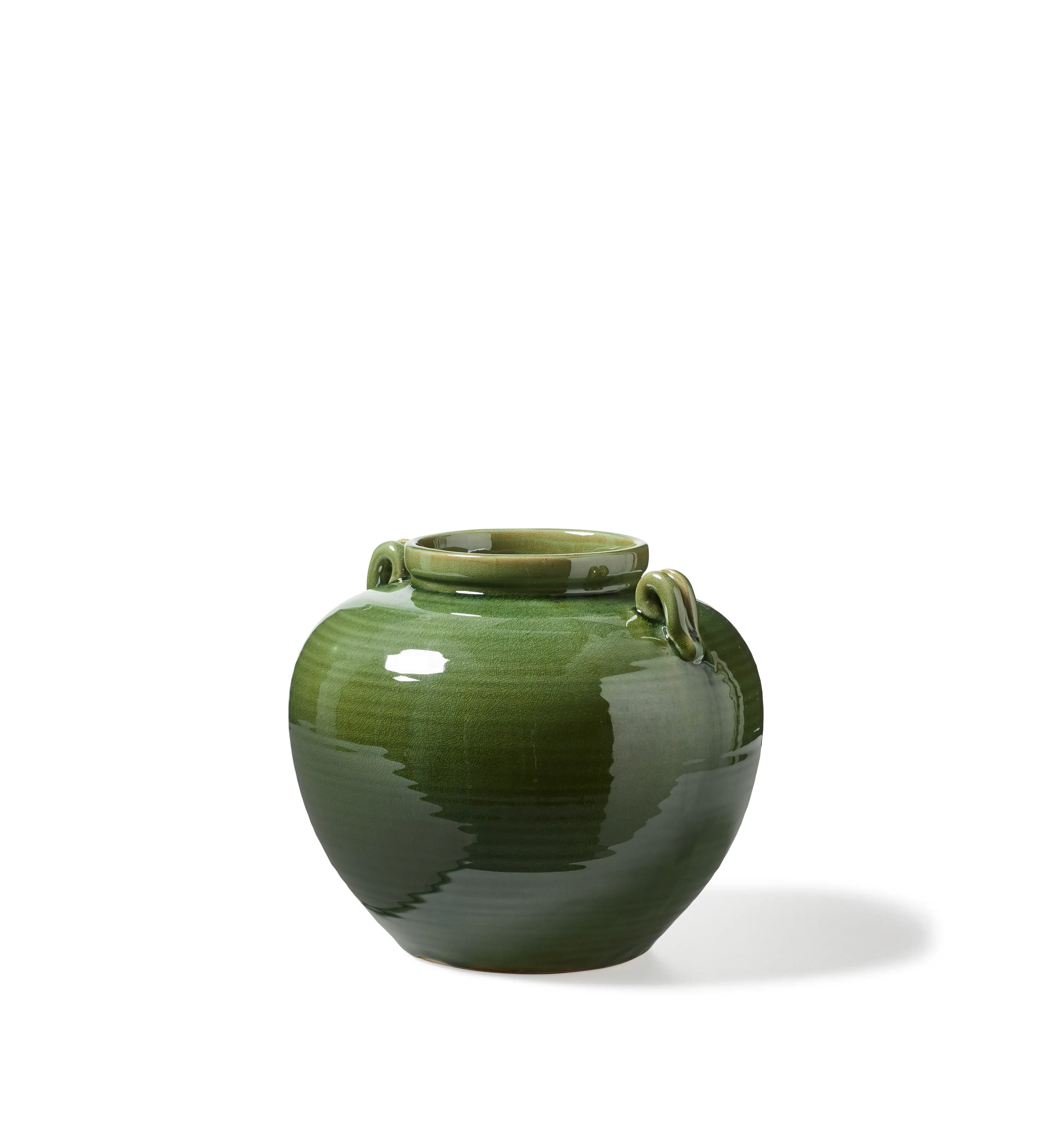 Decorative Pot with Handles - Moss, Ceramic