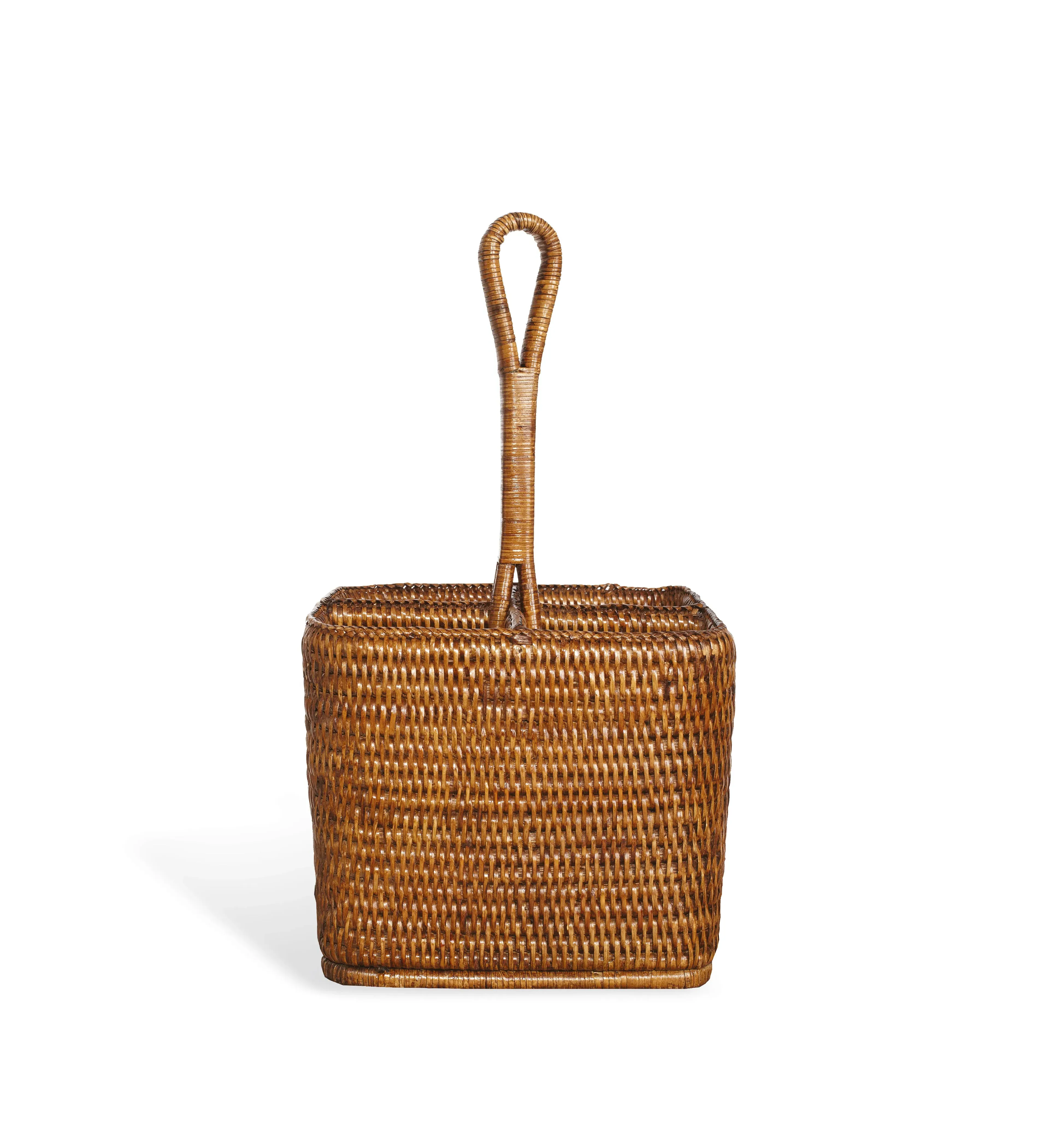 Deep Carry Tray with Handle - Brown, Rattan