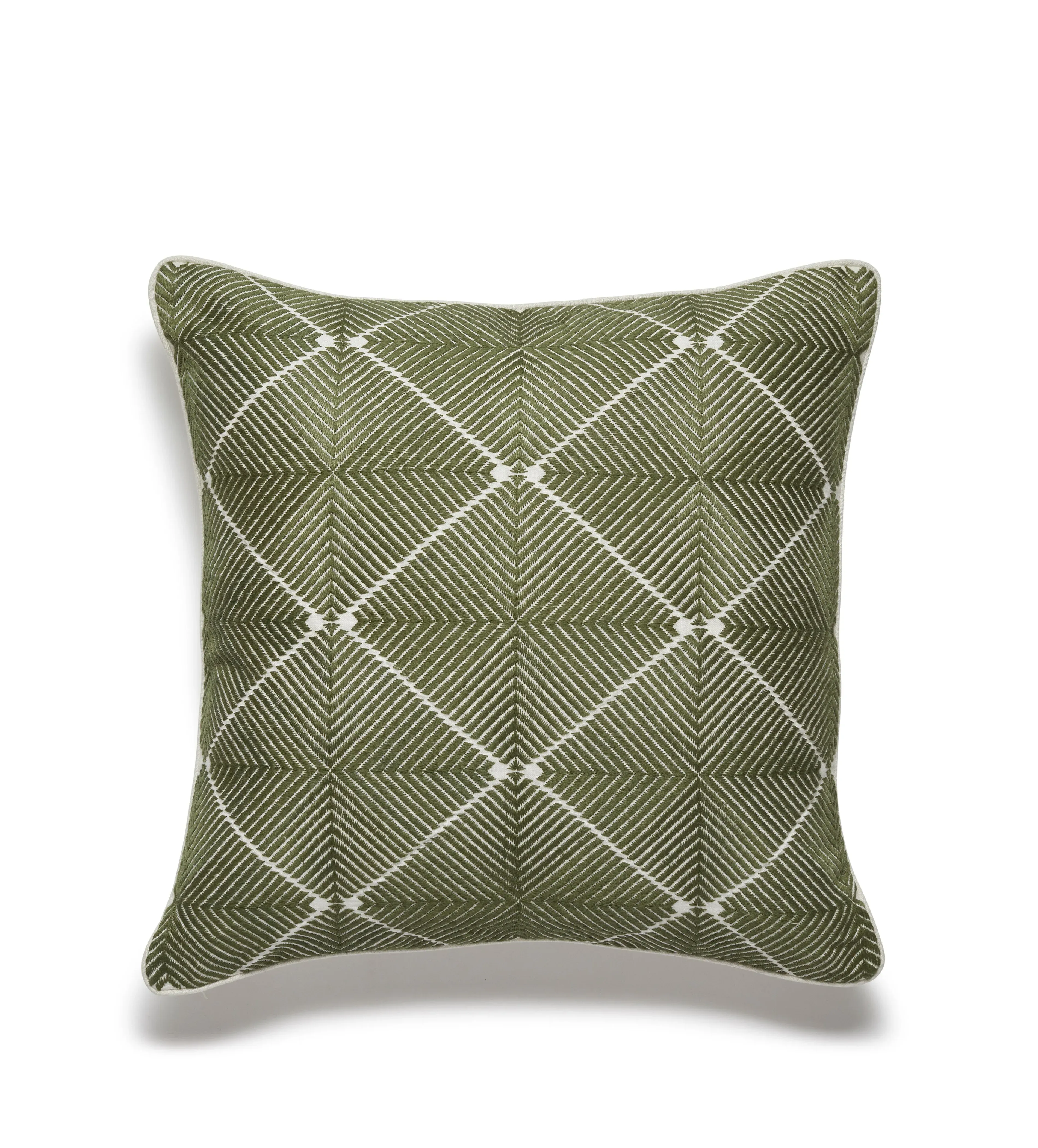 Diamond Cushion Cover - Moss, Linen image