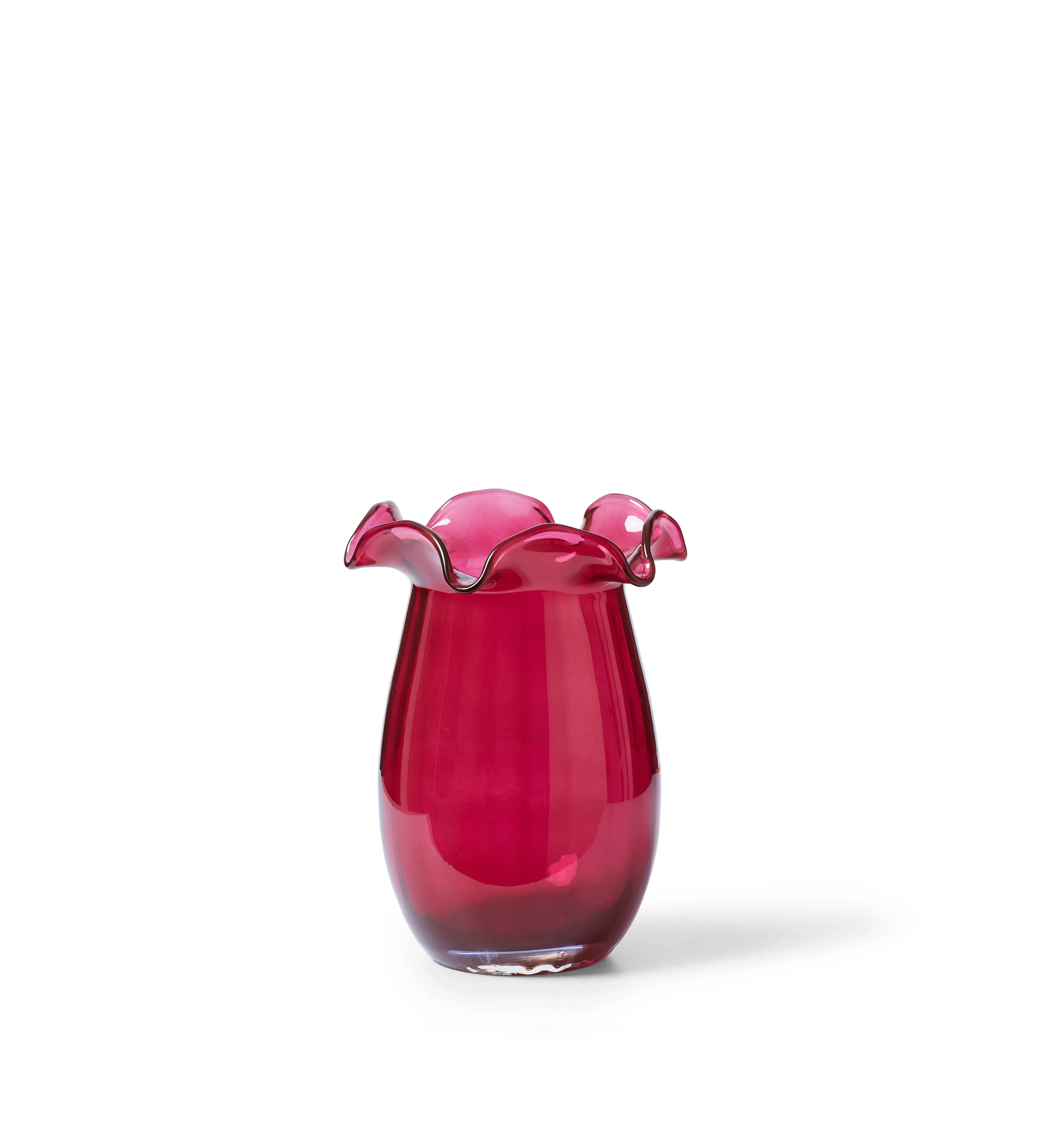 Dianthus Vase with Frilly Edge - Pink, Glass image