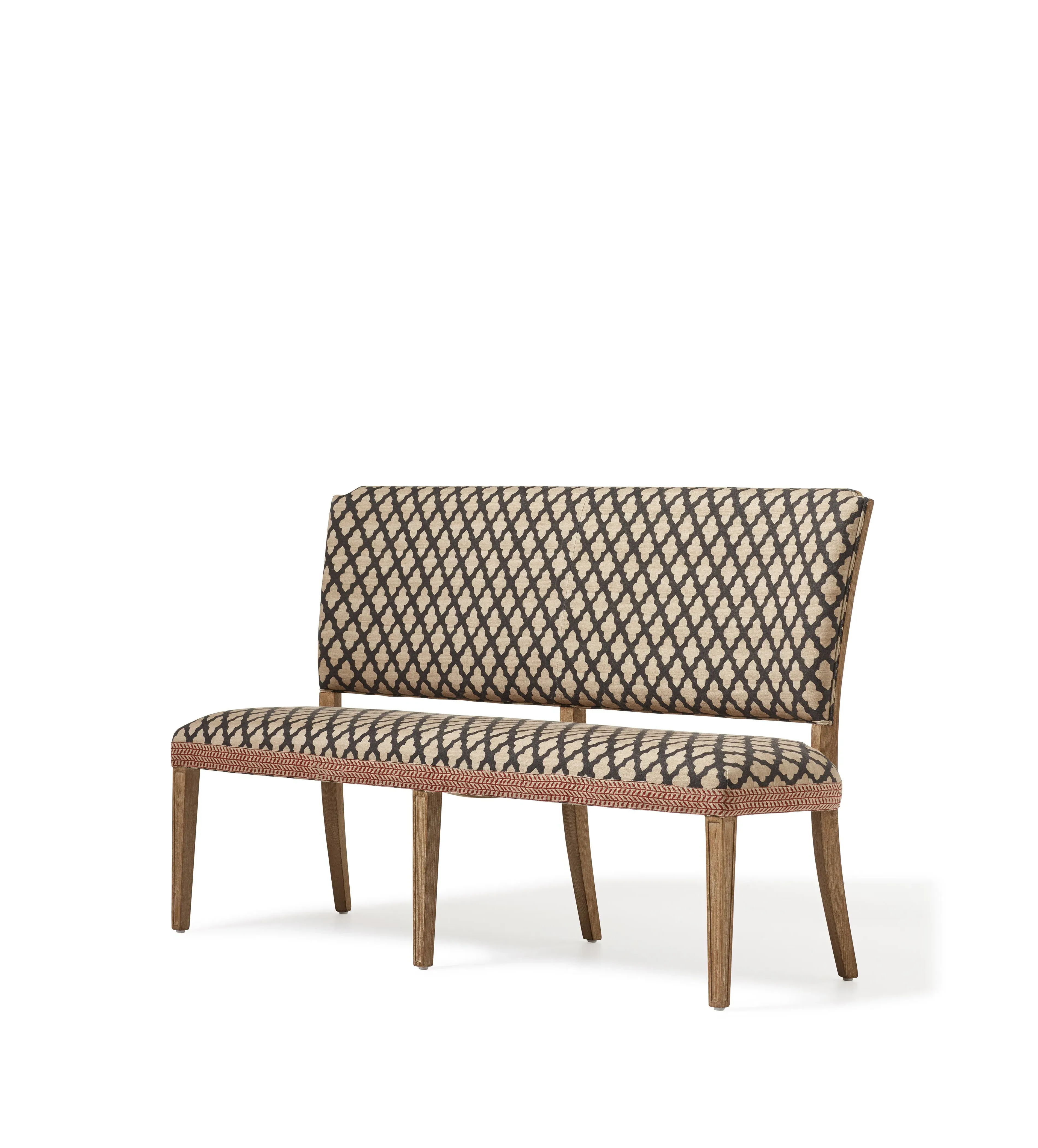 Dining Bench with High Back - Black, Linen image