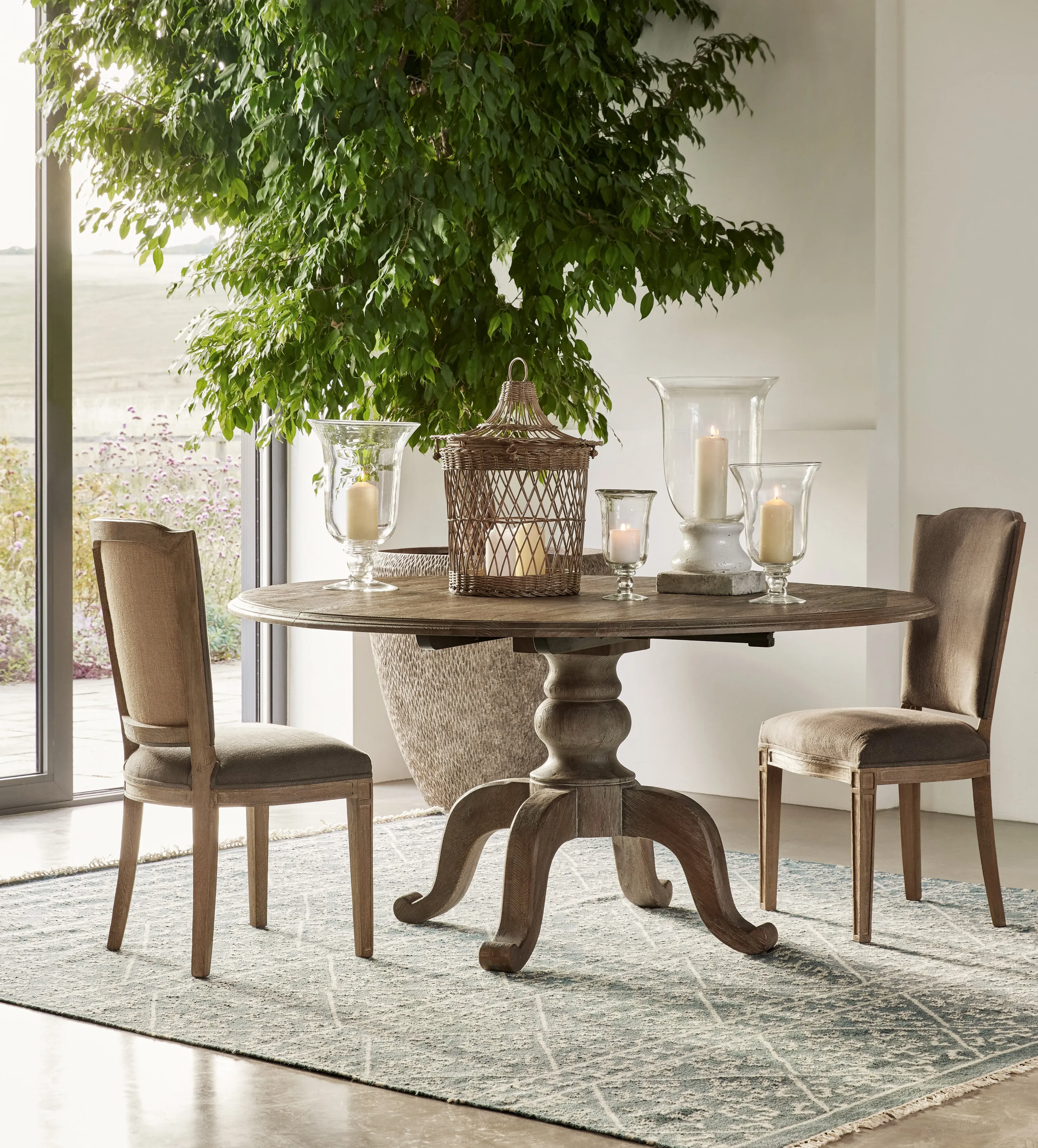 Dining Chair with High Back - Natural, Linen