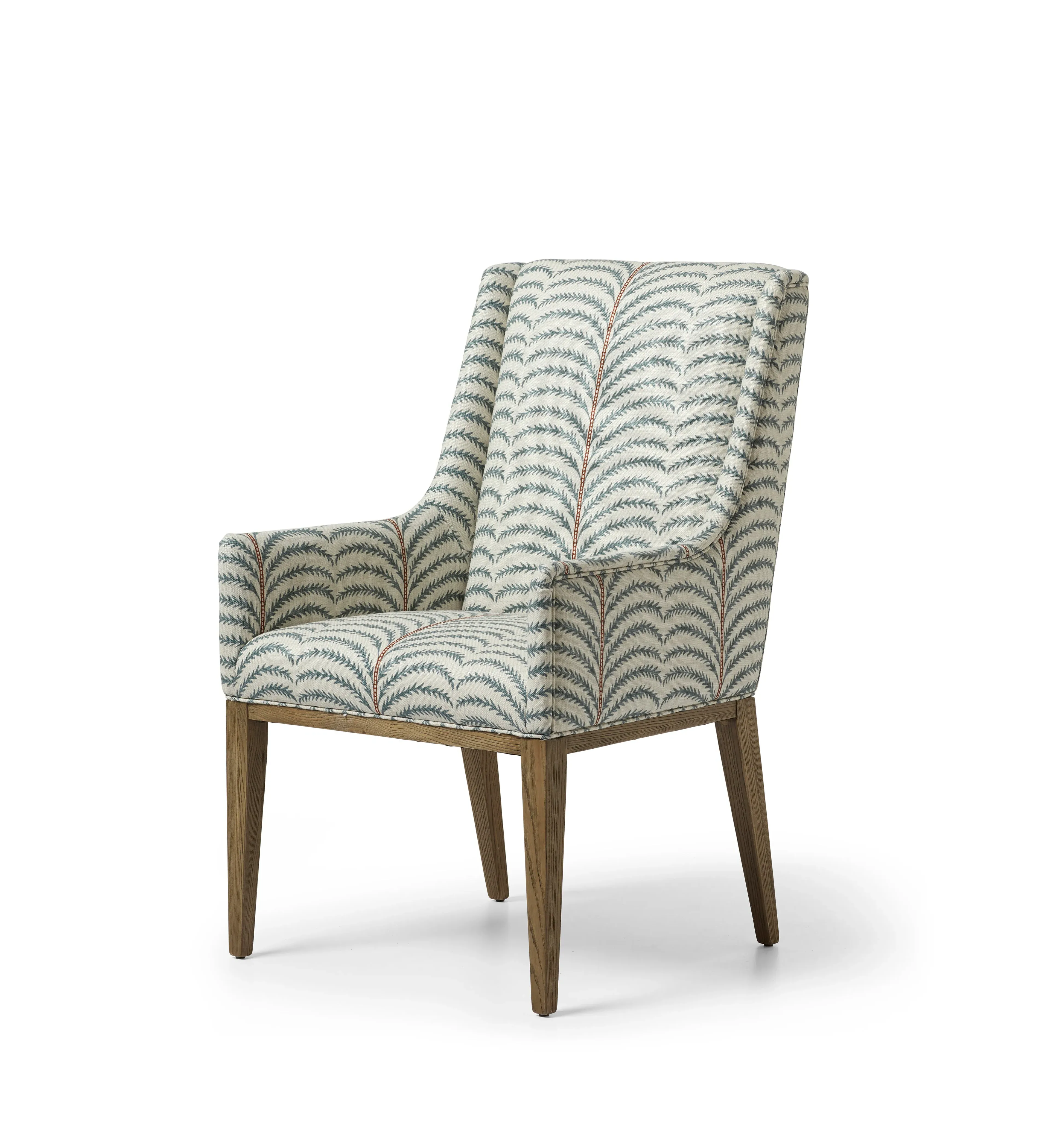 Dining Chair with Piping - Seafoam, Oak