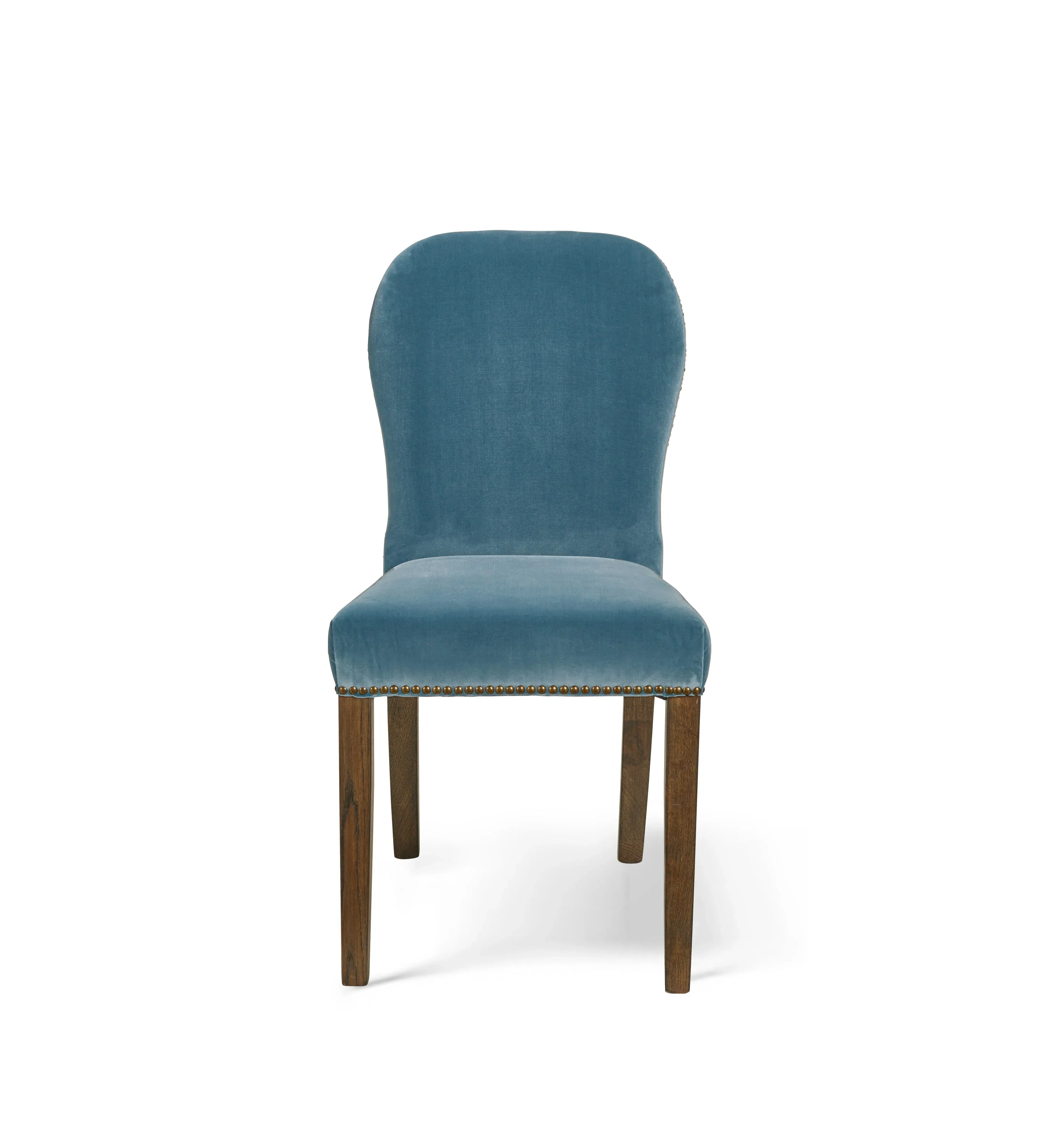 Dining Chair with Studs - Air Force Blue, Velvet