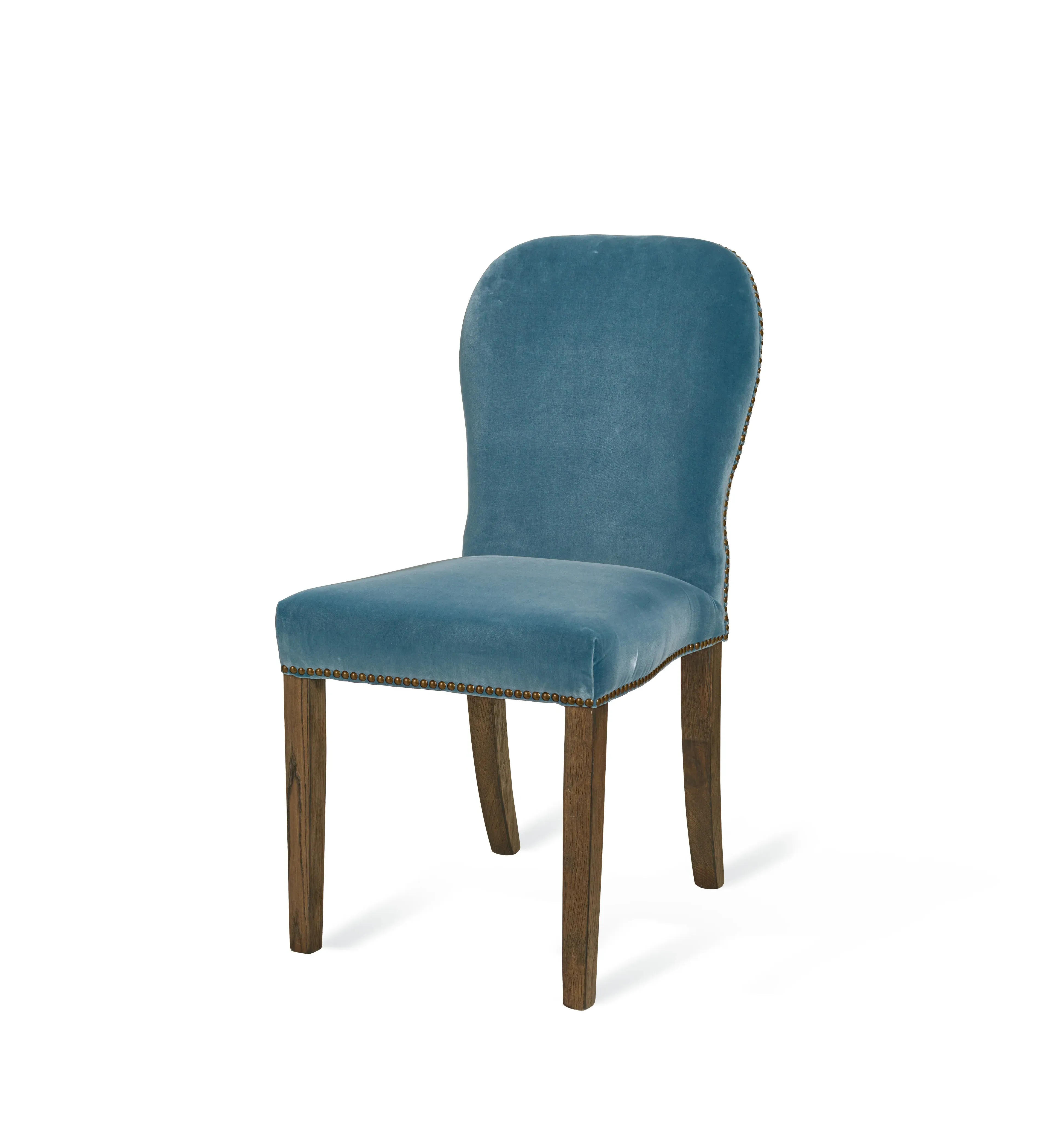 Dining Chair with Studs - Air Force Blue, Velvet image