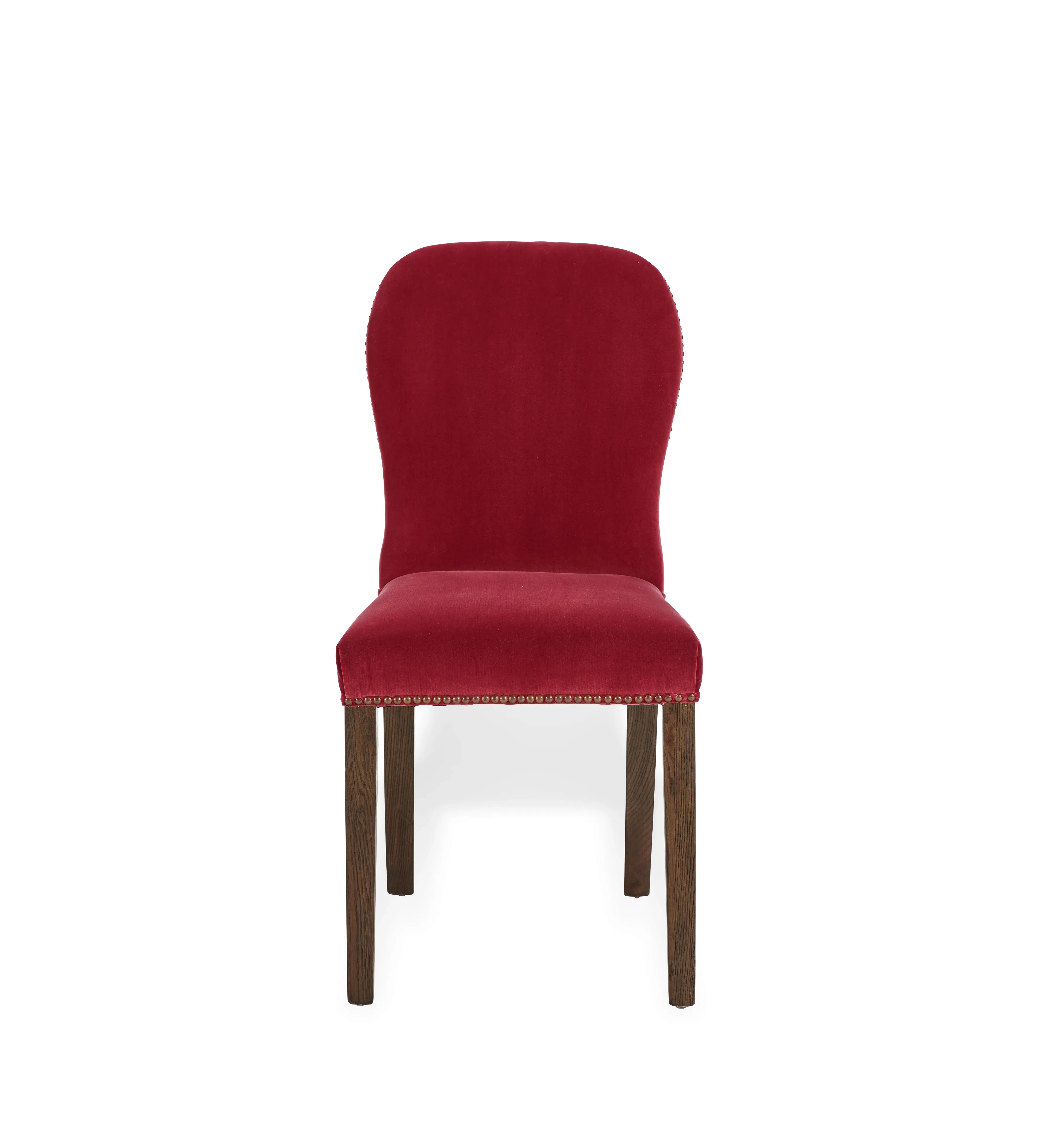 Dining Chair with Studs - Blood Orange, Velvet