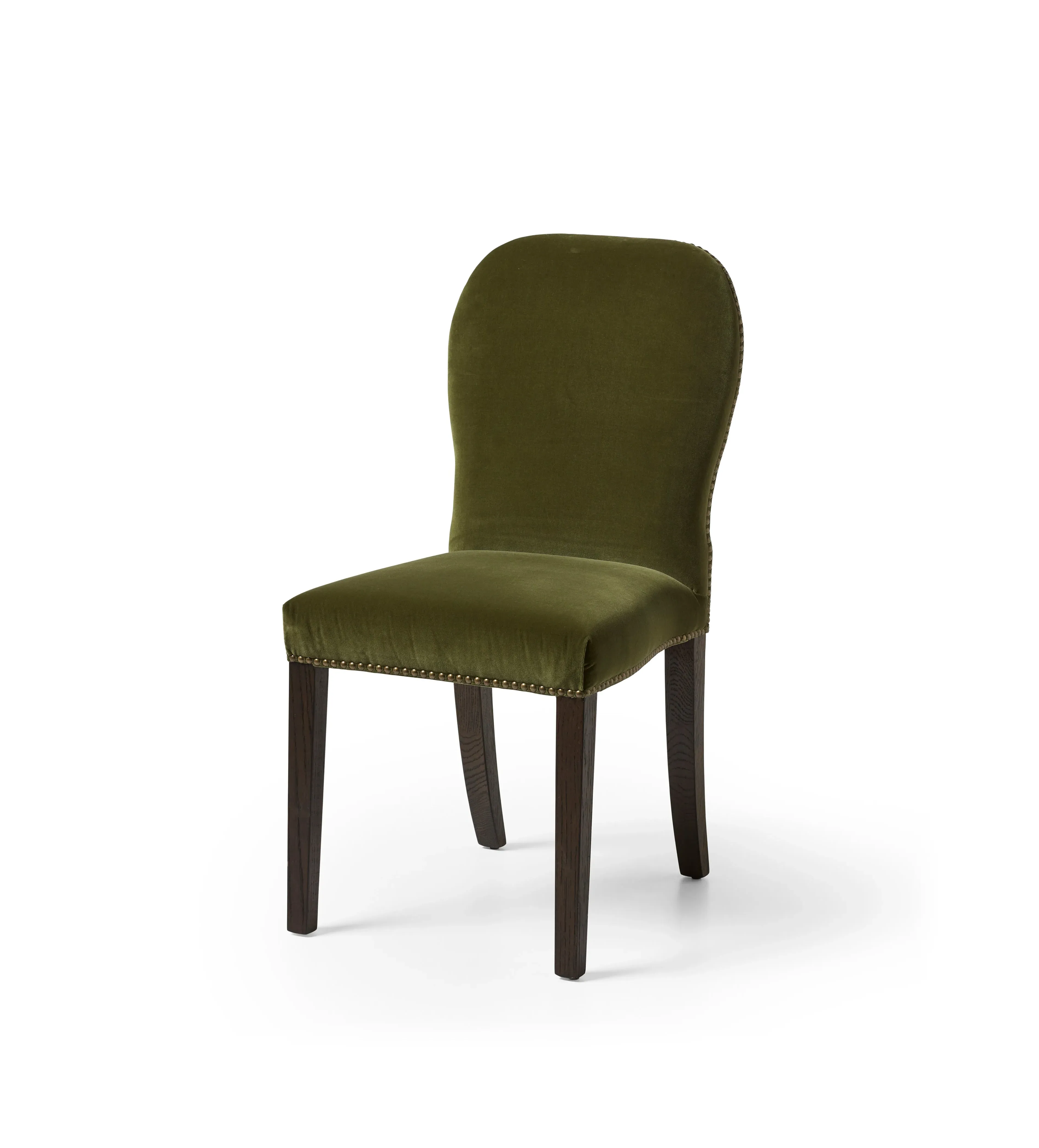 Dining Chair with Studs - Spruce, Velvet