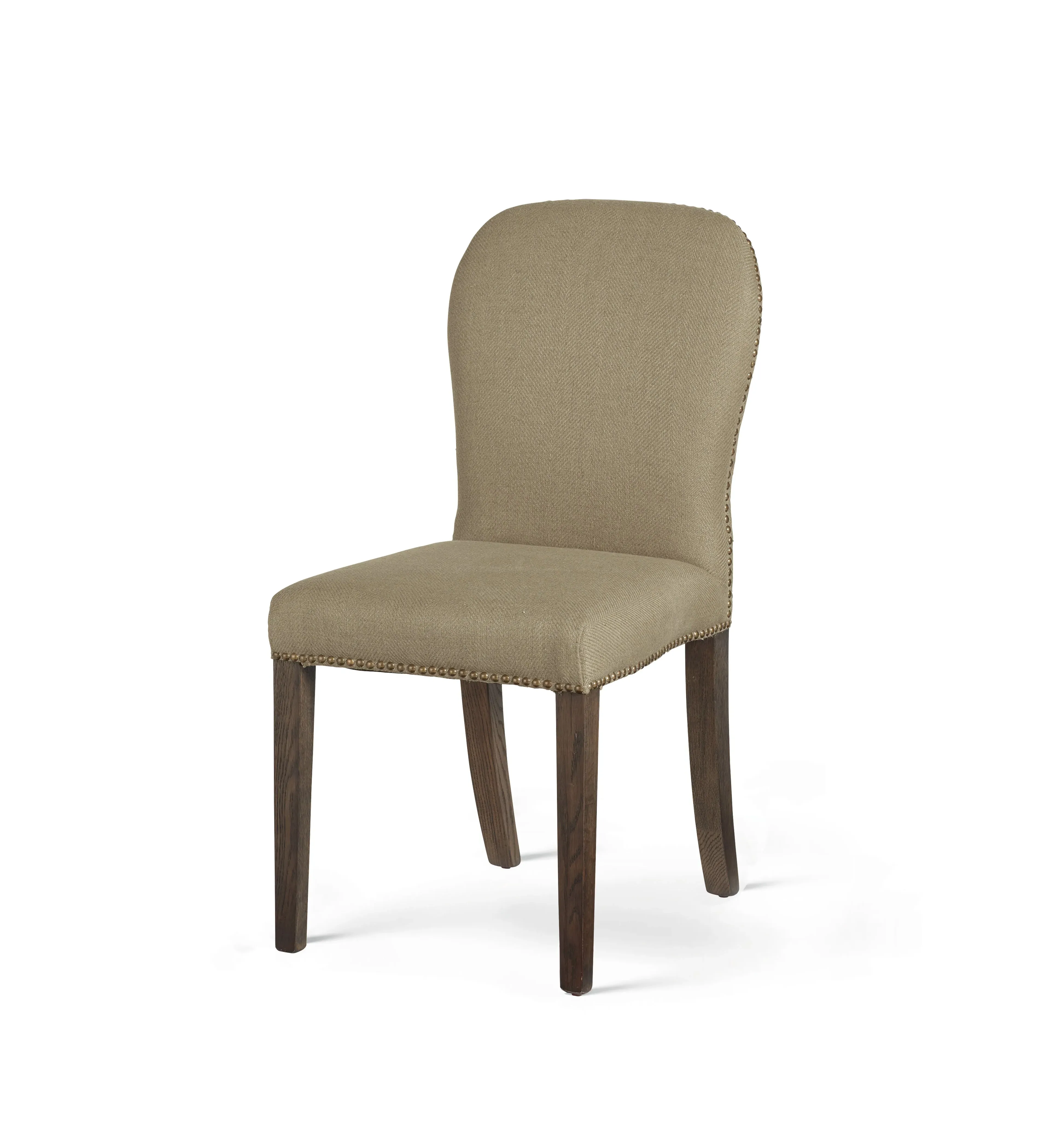 Dining Chair with Studs - Wild Oats, Linen image