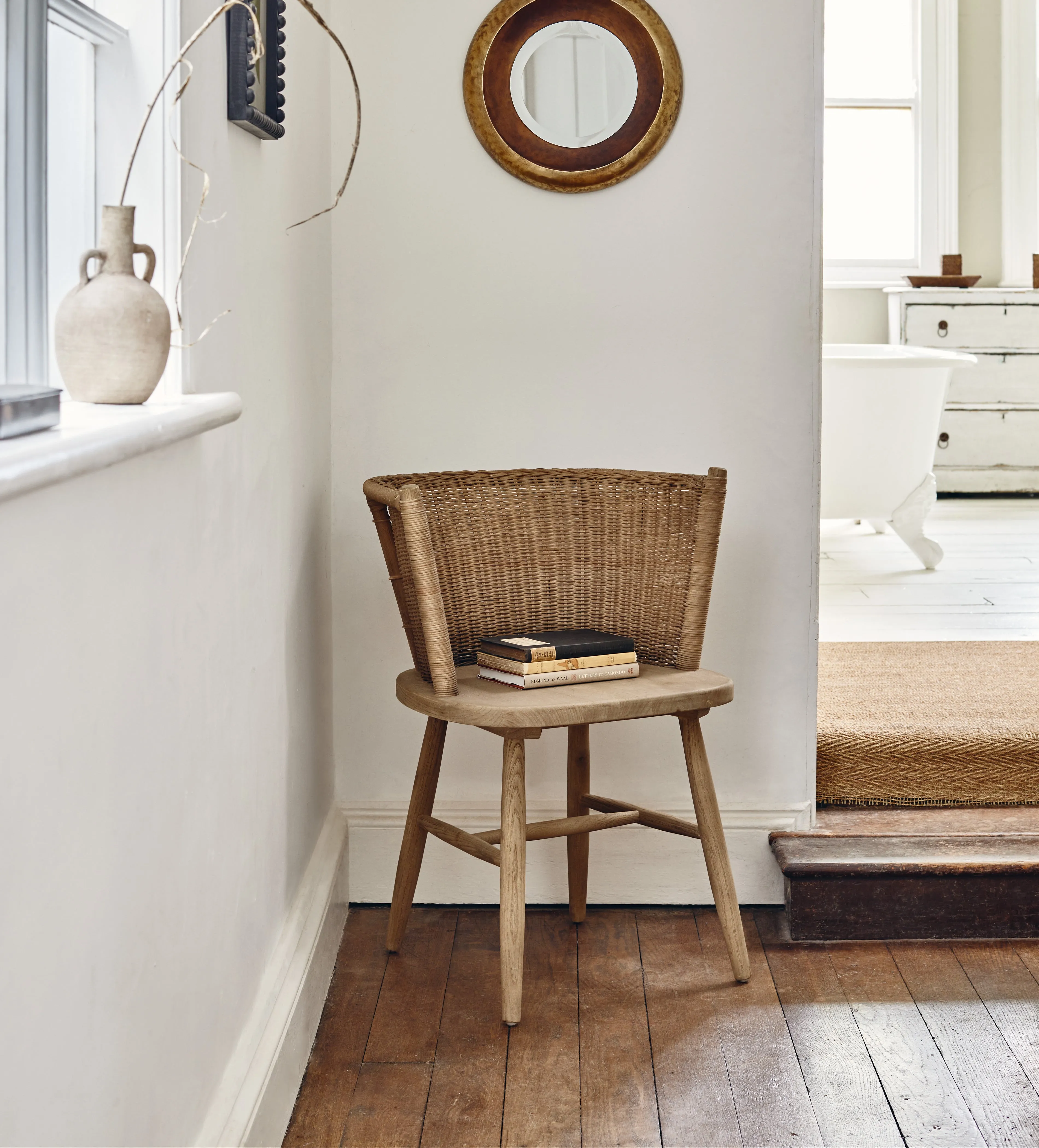 Dining Chair with Woven Back - Natural