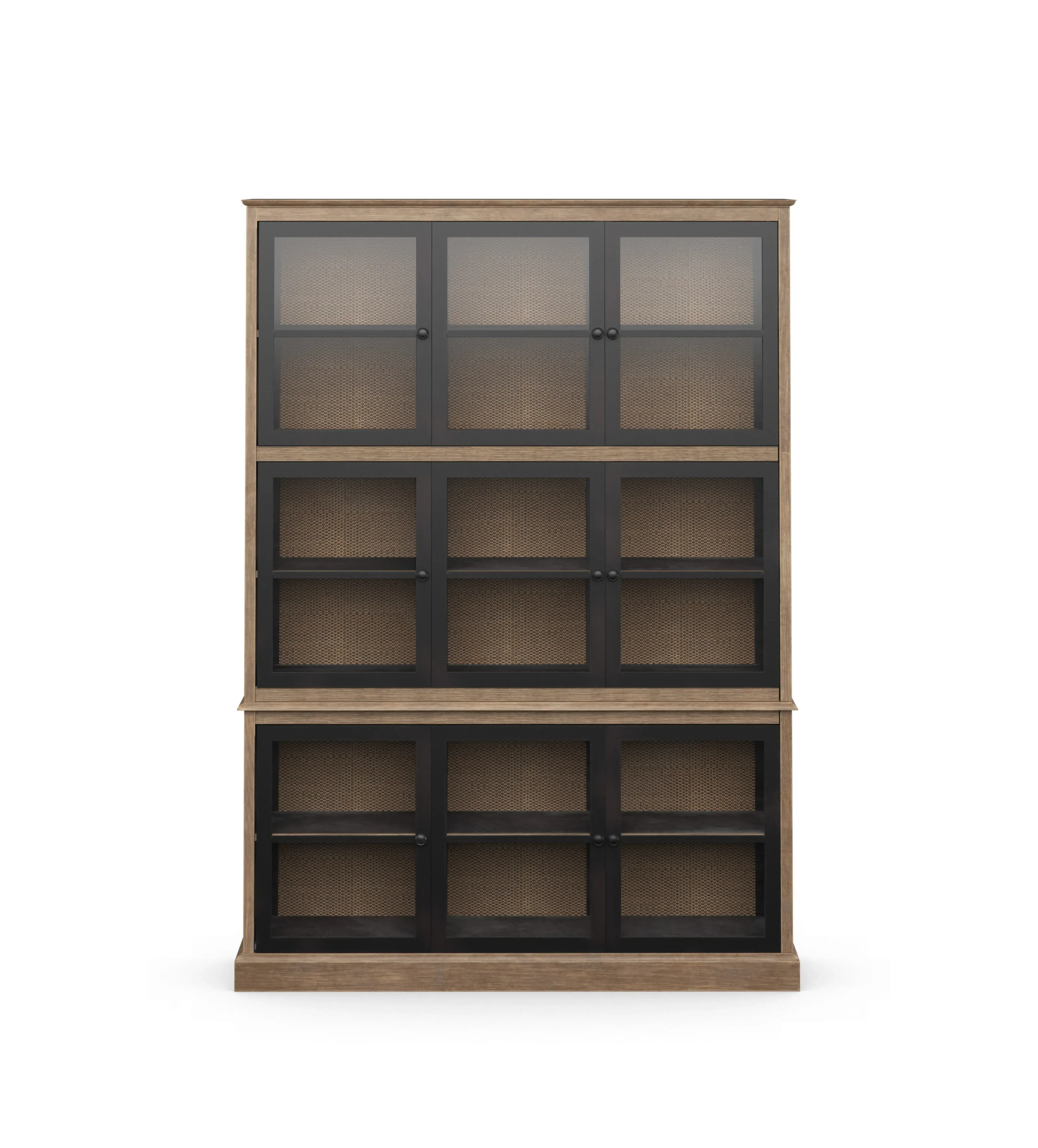 Display Cabinet with Glass Doors - Natural, Wood