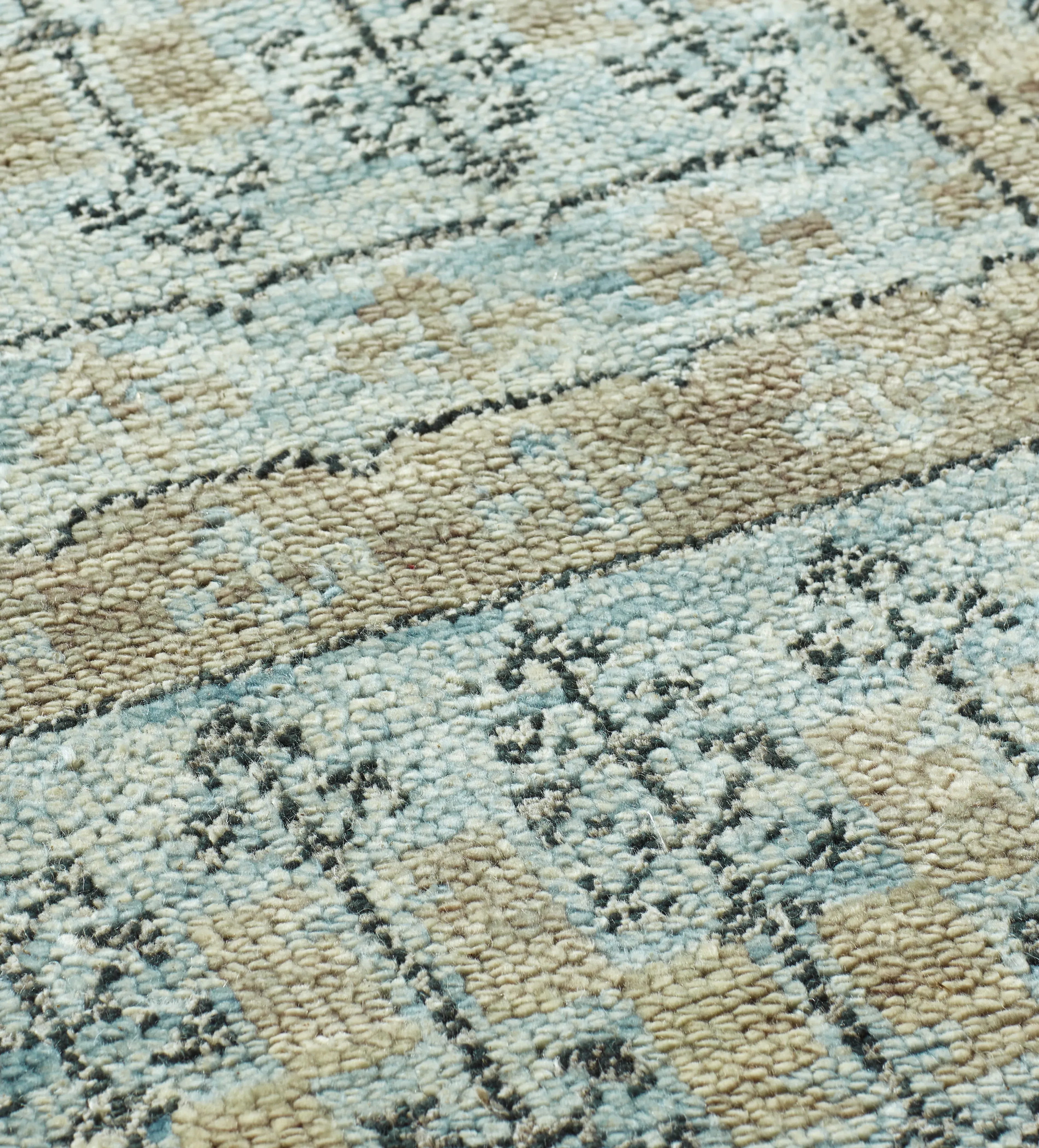 Extra Large Lapis Rug - Ash Grey, Hand-Knotted