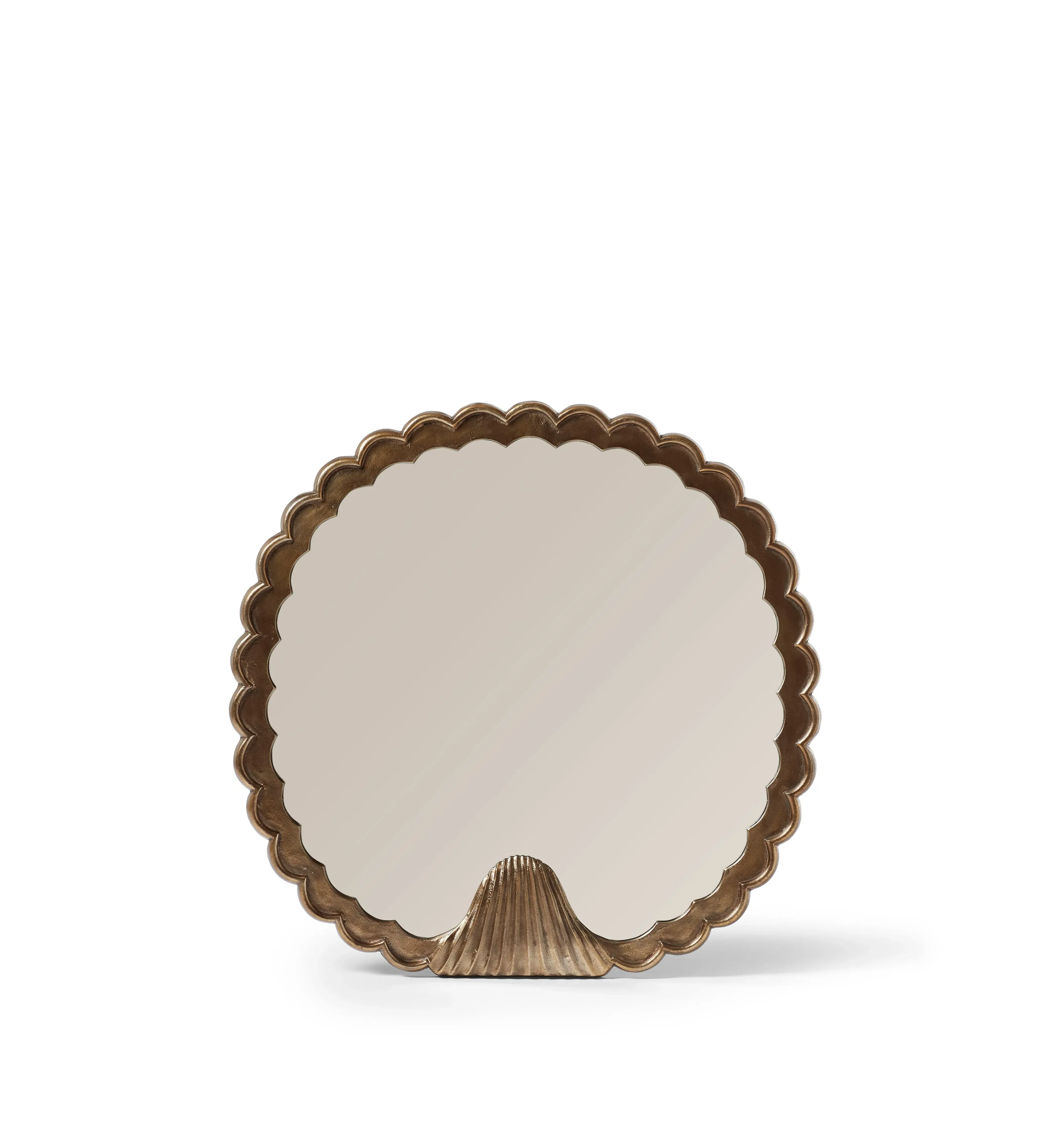 Fan-Shaped Wall Mirror - Antique Brass, Aluminium image