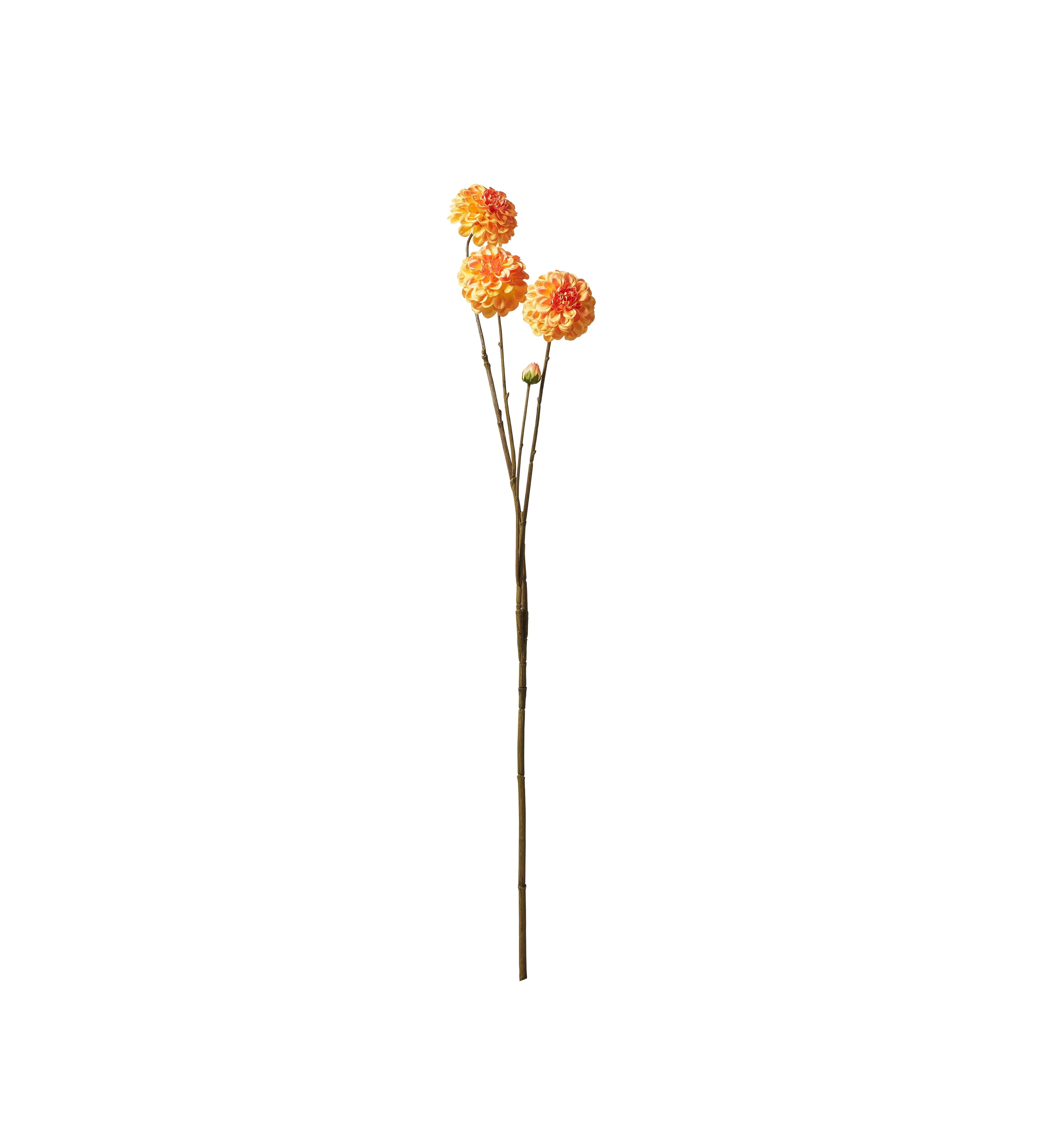 Faux Dahlia Stem - Orange, Artificial
