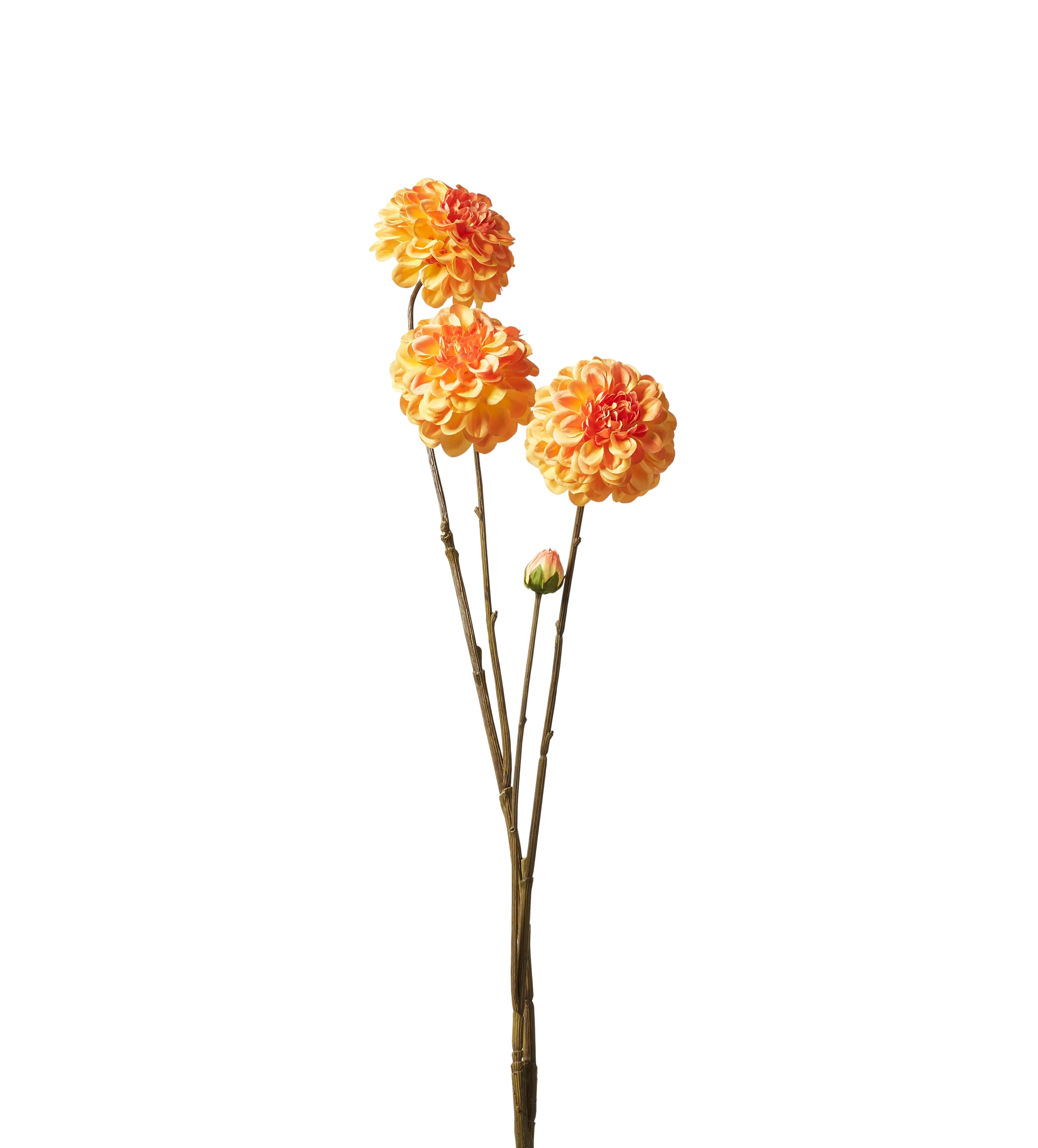 Faux Dahlia Stem - Orange, Artificial image