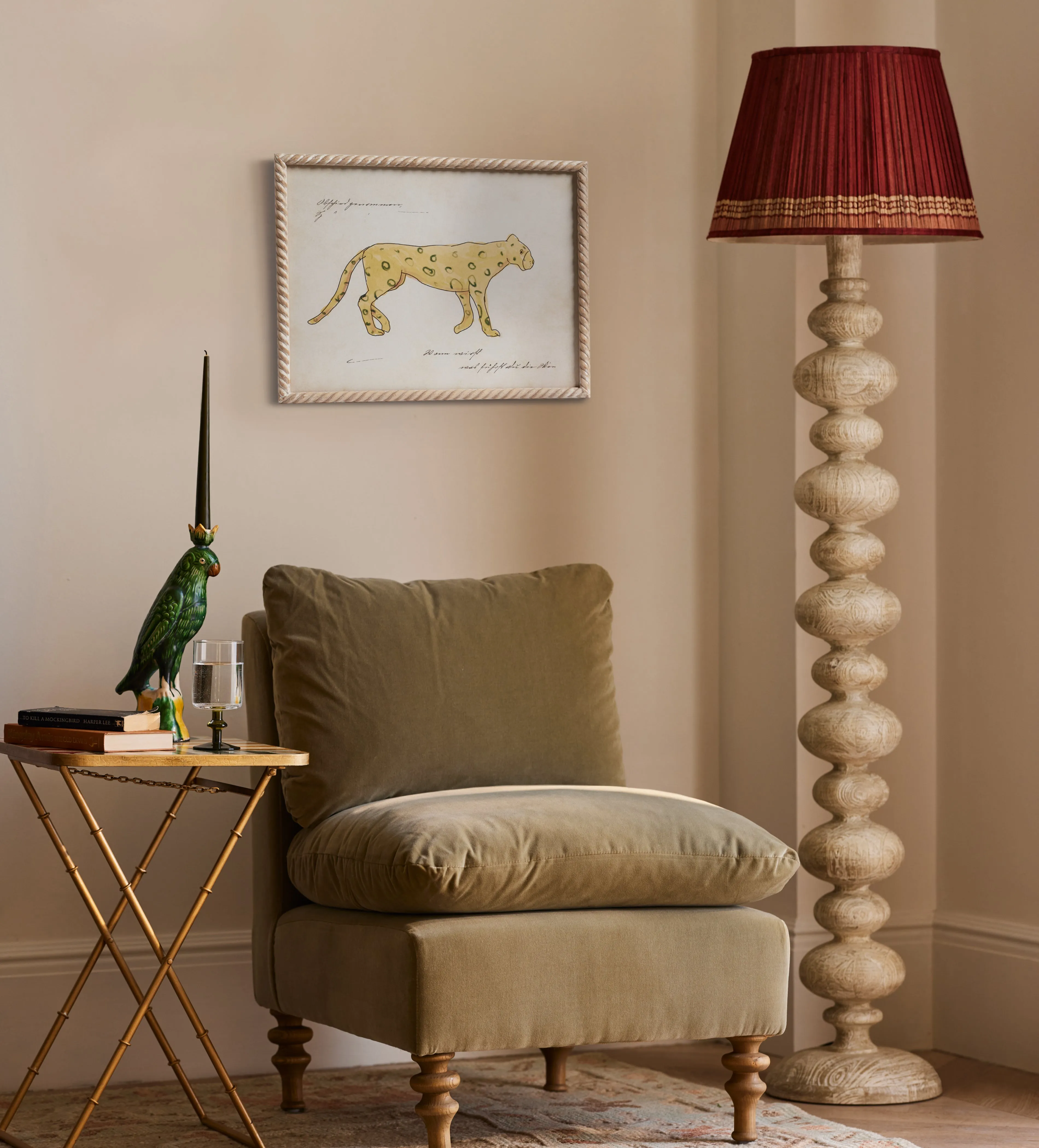 Floor Lamp Base with Dimmer - Cloud Wash, Solid Wood