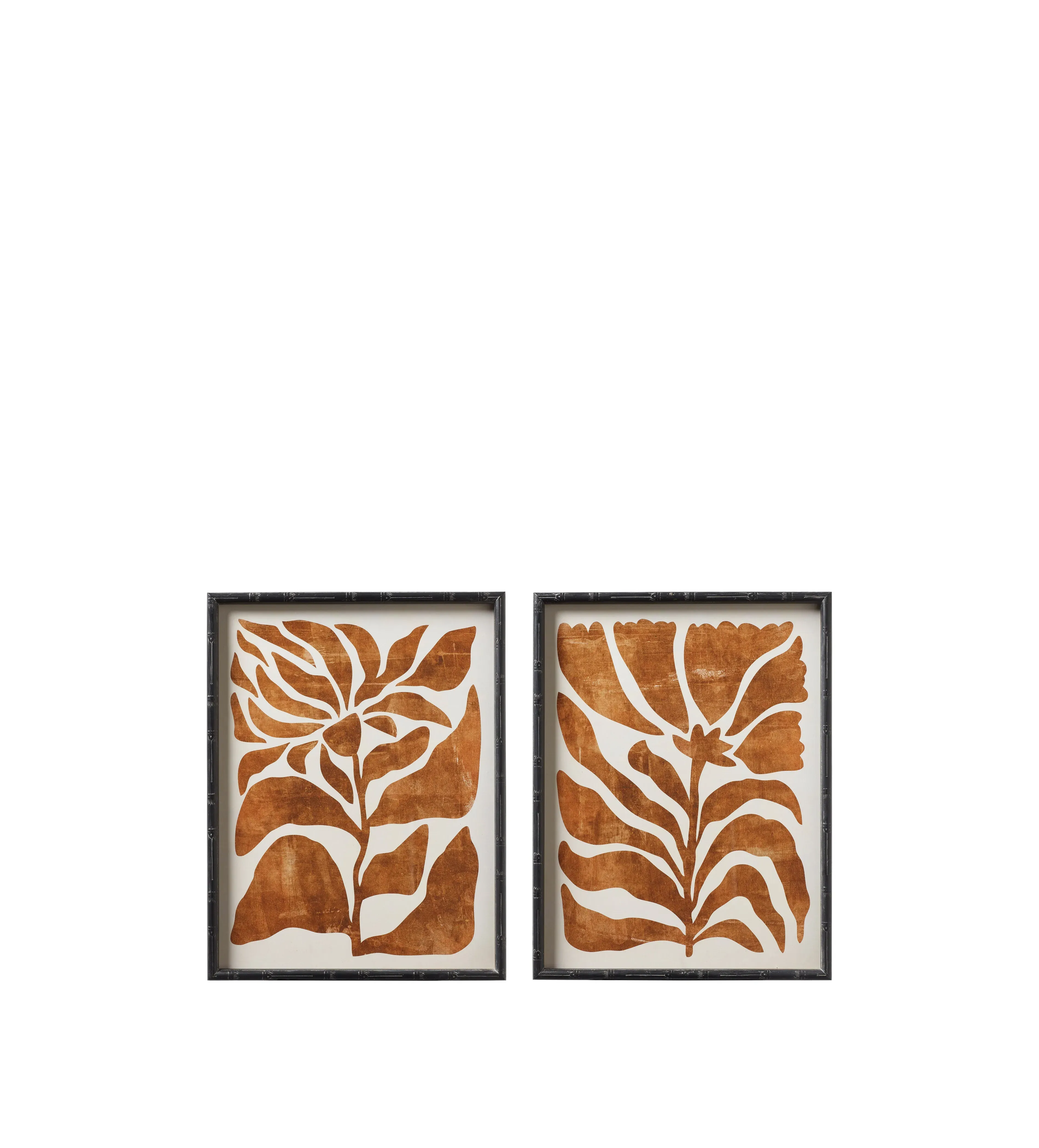 Framed Print Pair - Mustard, Fir Wood image